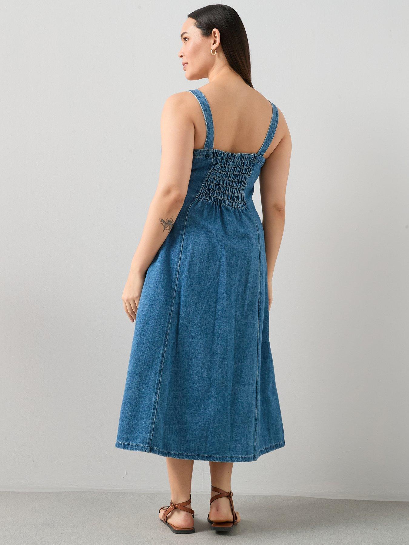 Image 2 of 6 of The Very Collection Curve Denim Sleeveless Midi Dress