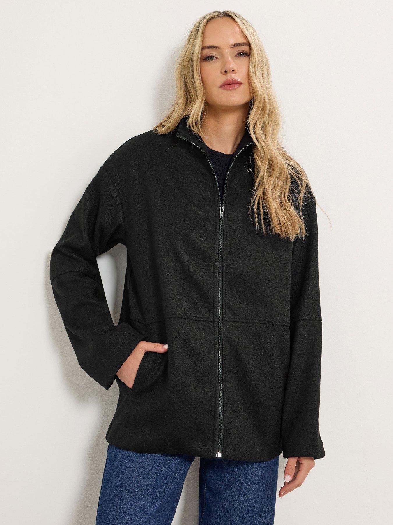 Long Tall Sally Tall Funnel Neck Cosy Jacket - Black