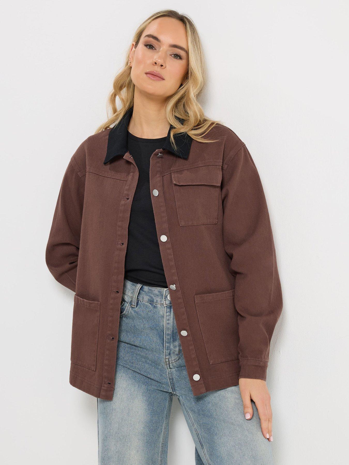 Image 1 of 5 of Long Tall Sally Twill Barn Jacket - Brown
