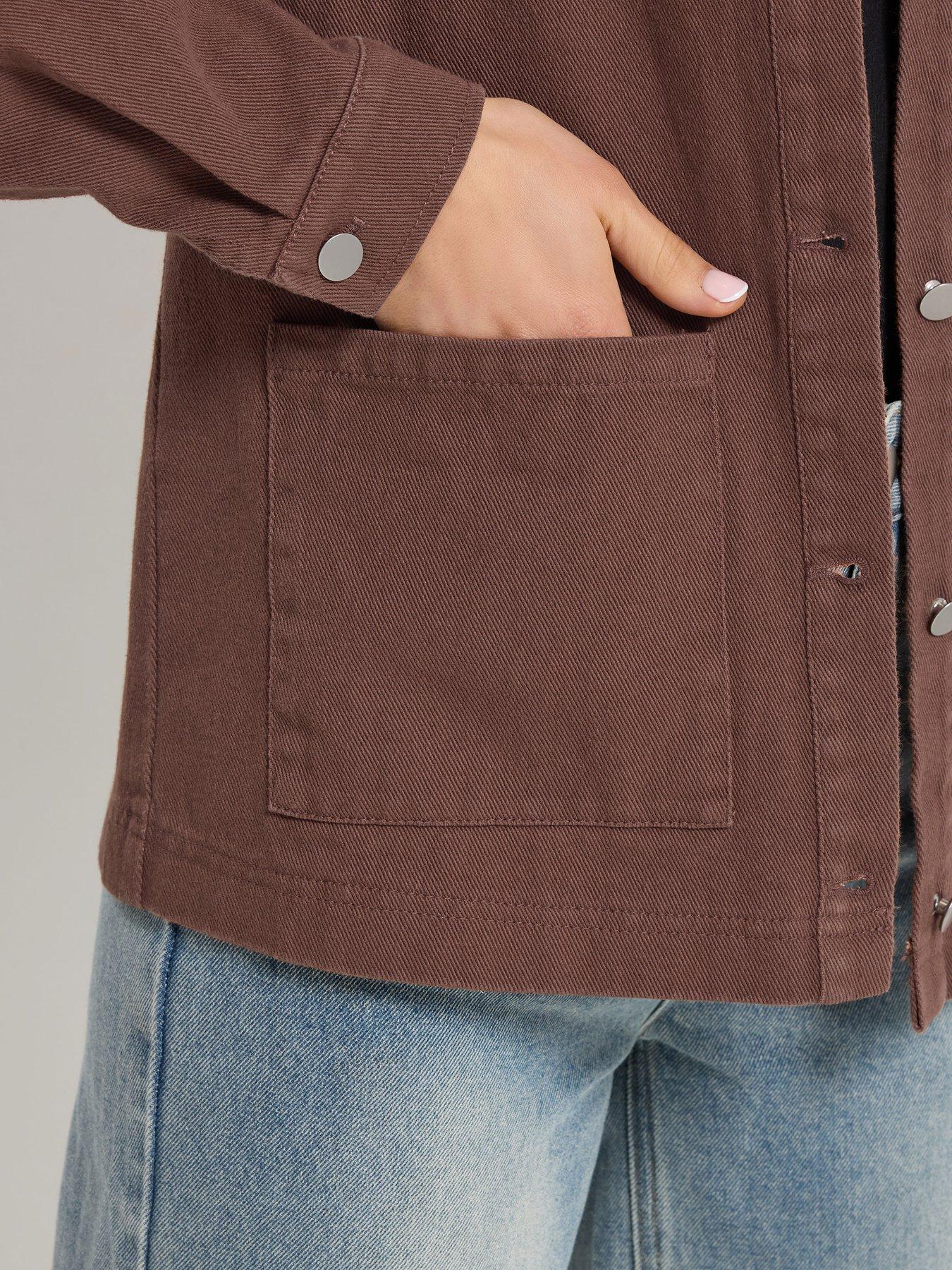 Image 4 of 5 of Long Tall Sally Twill Barn Jacket - Brown