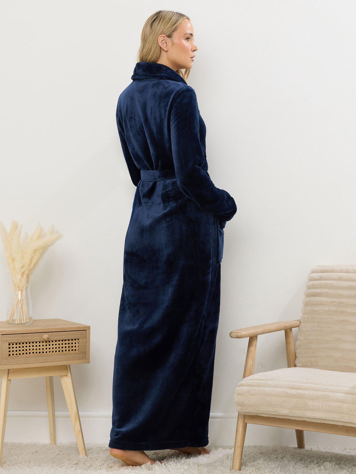 Long Tall Sally Super Luxe Shawl Maxi Robe - Blue | Very