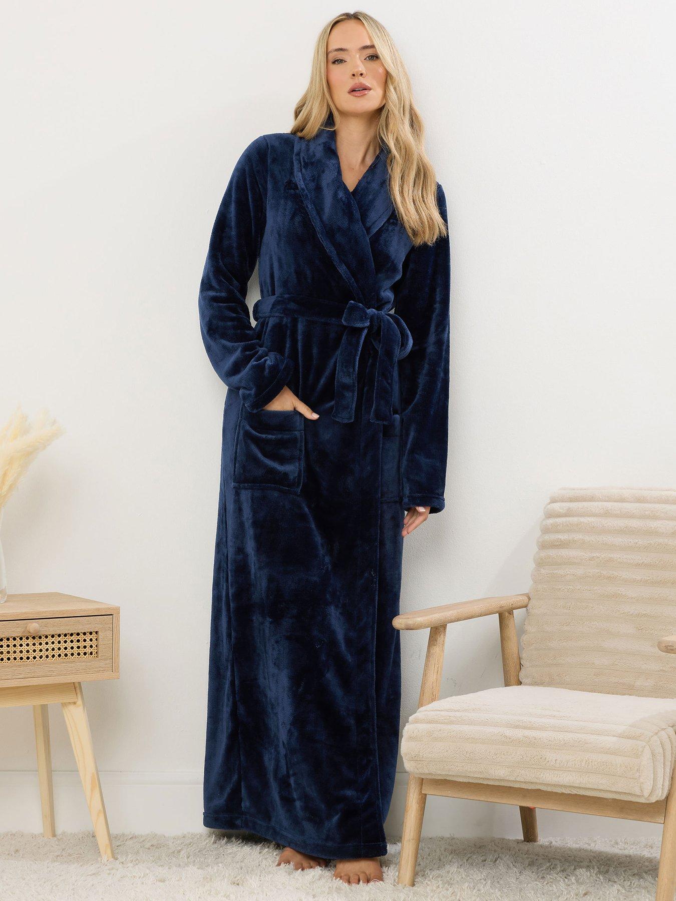 Long Tall Sally Super Luxe Shawl Maxi Robe - Blue | Very