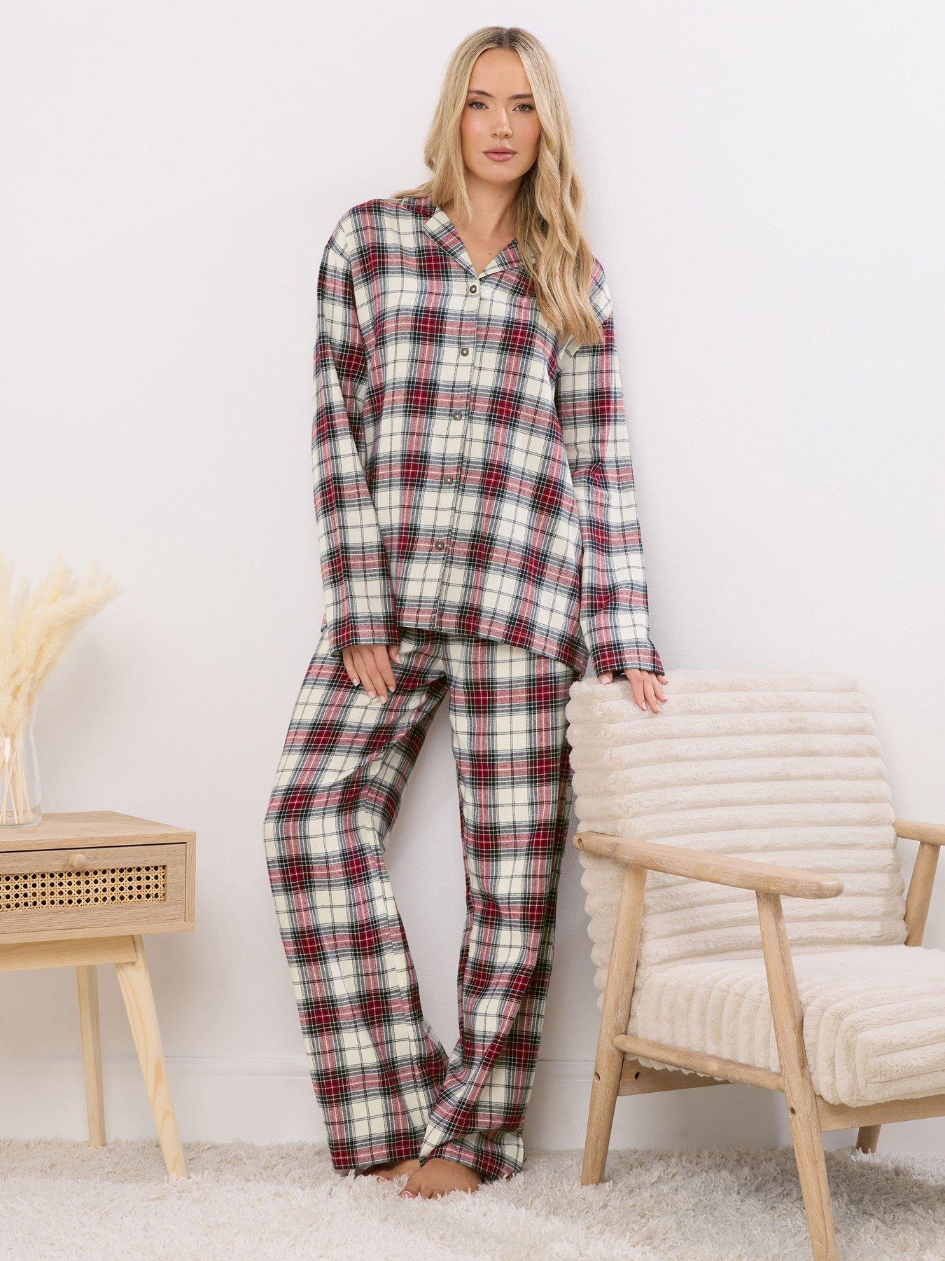 Image 1 of 4 of Long Tall Sally Tall Check Pj Set - White