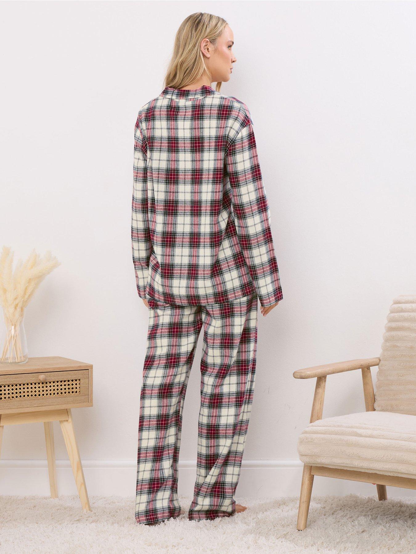 Image 2 of 4 of Long Tall Sally Tall Check Pj Set - White