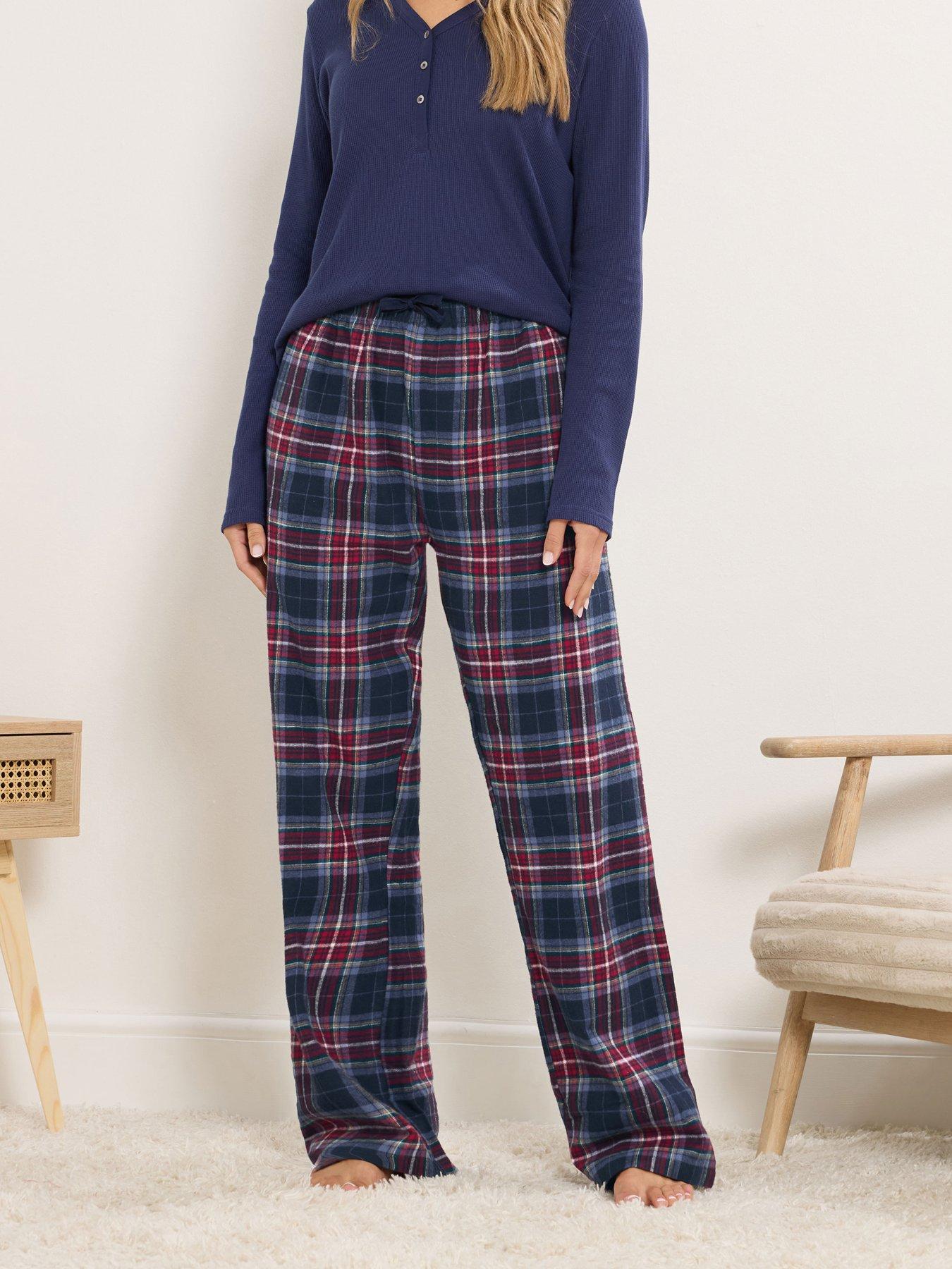 Long Tall Sally Check Pyjama Pants - Blue