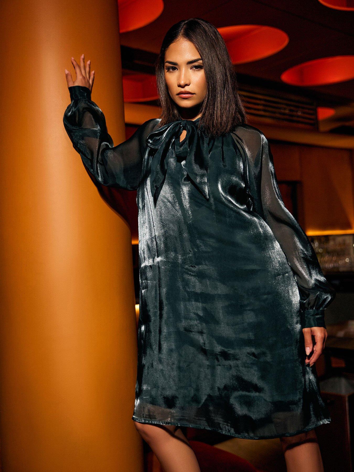 PixieGirl Petite Bow Mini Dress - Green