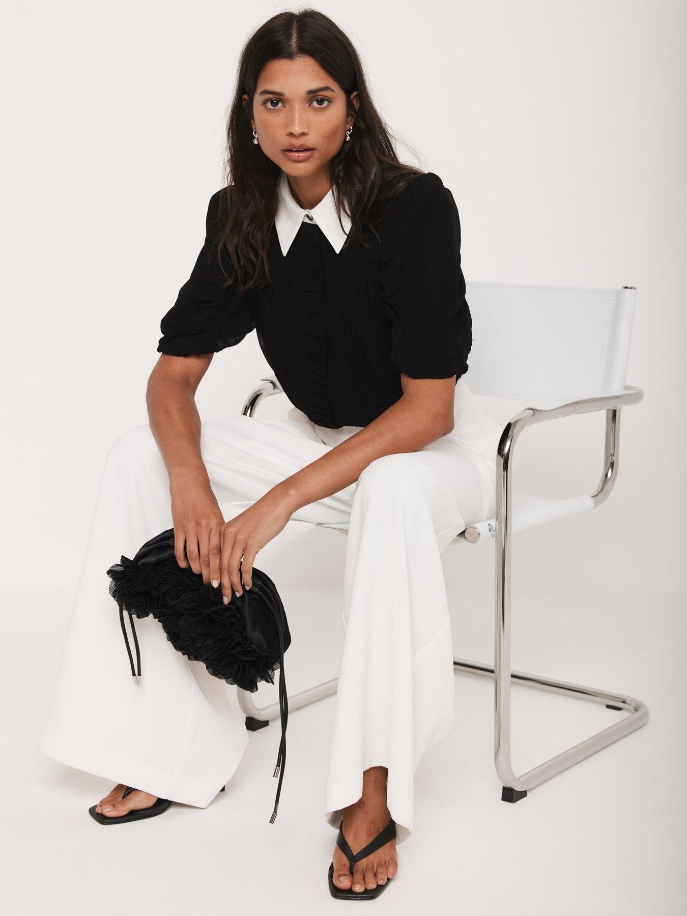 Mint Velvet Contrast Collar Shirt - Black