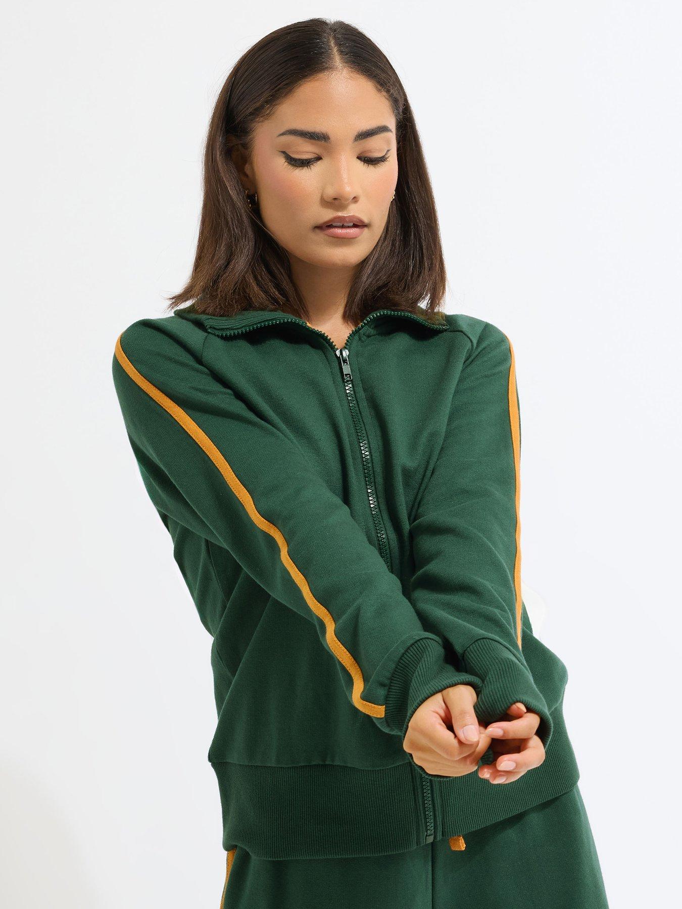PixieGirl Petite Zip Thru Contrast Jacket - Green