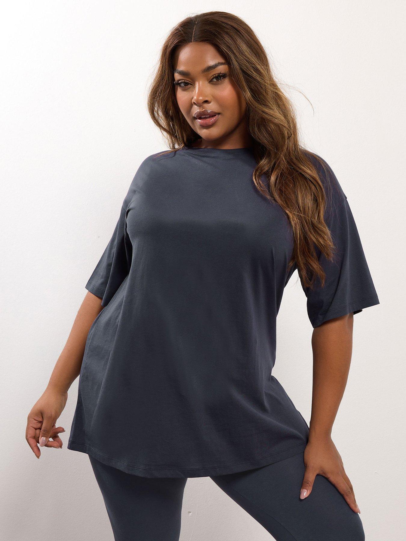 yours-curve-relaxed-longline-tee-grey