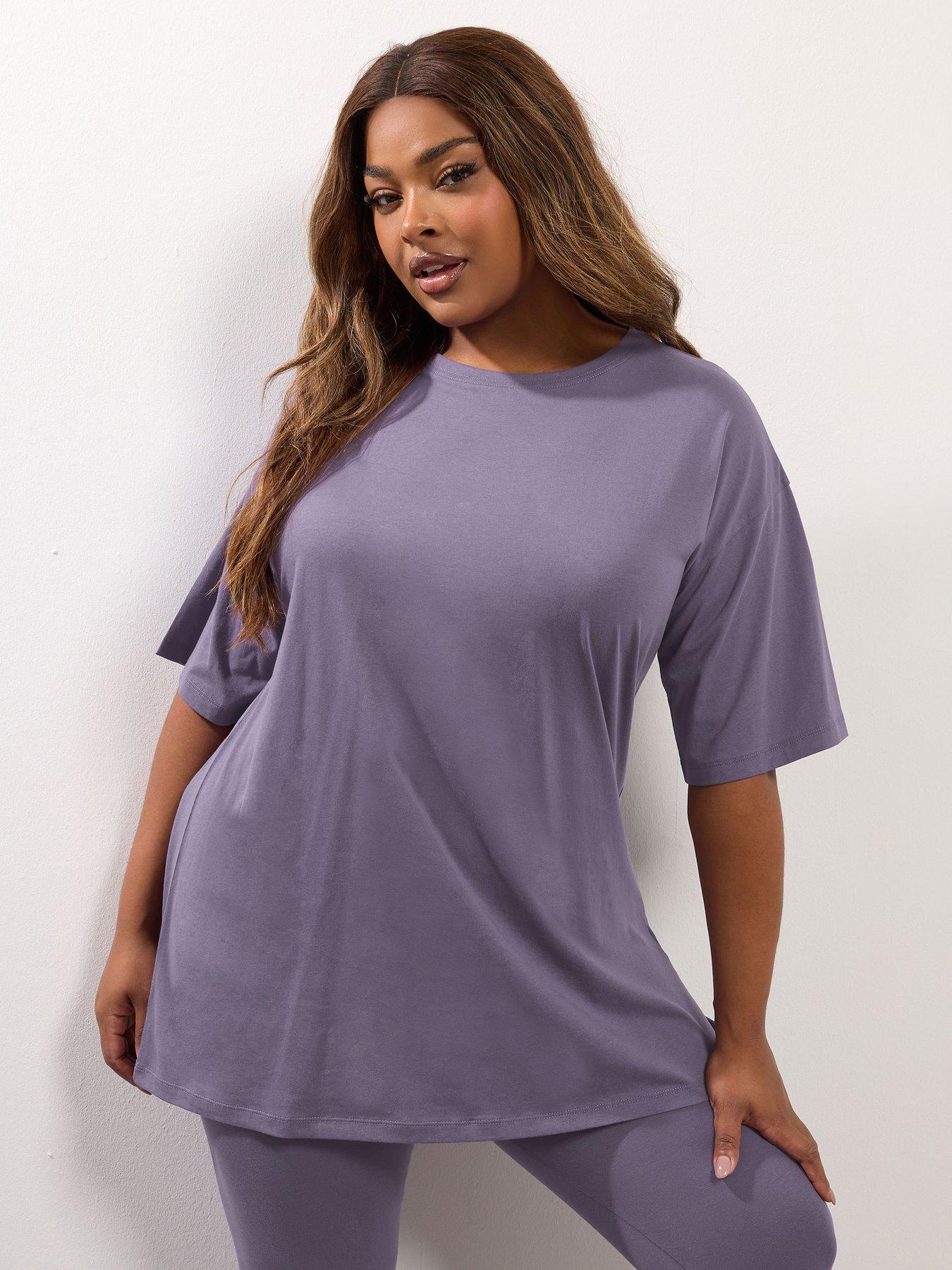 undefined Curve Relaxed Longline Tee - Purple