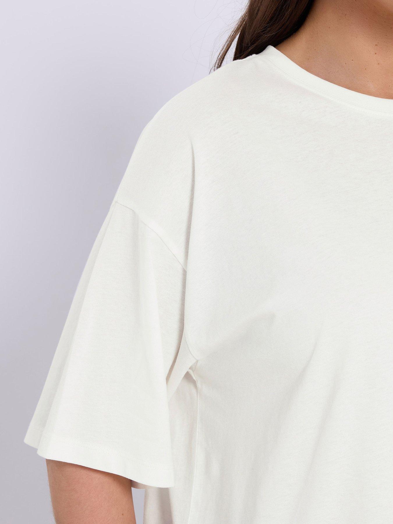 Image 4 of 4 of Yours Curve Relaxed Longline Tee - White