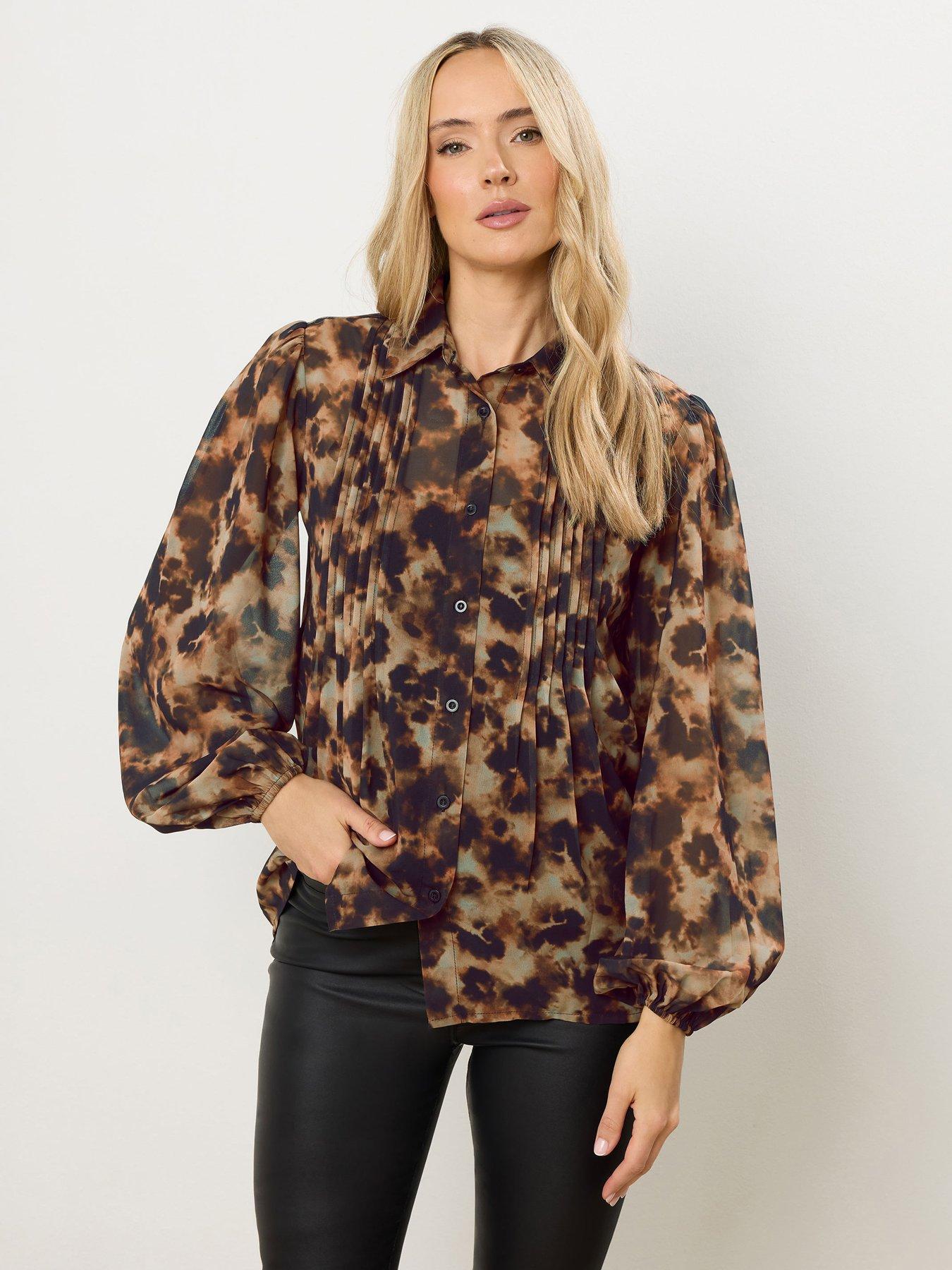 long-tall-sally-tortoise-shell-pintuck-blouse-natural