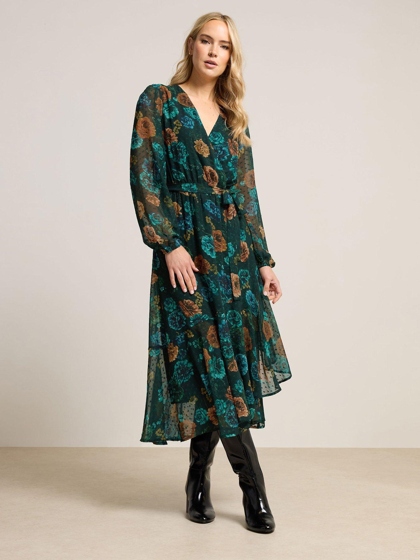 green palm tree eyelet halter neck midi dress Baltic Born Womens Brett Halter Maxi Dress | Palm Green Print