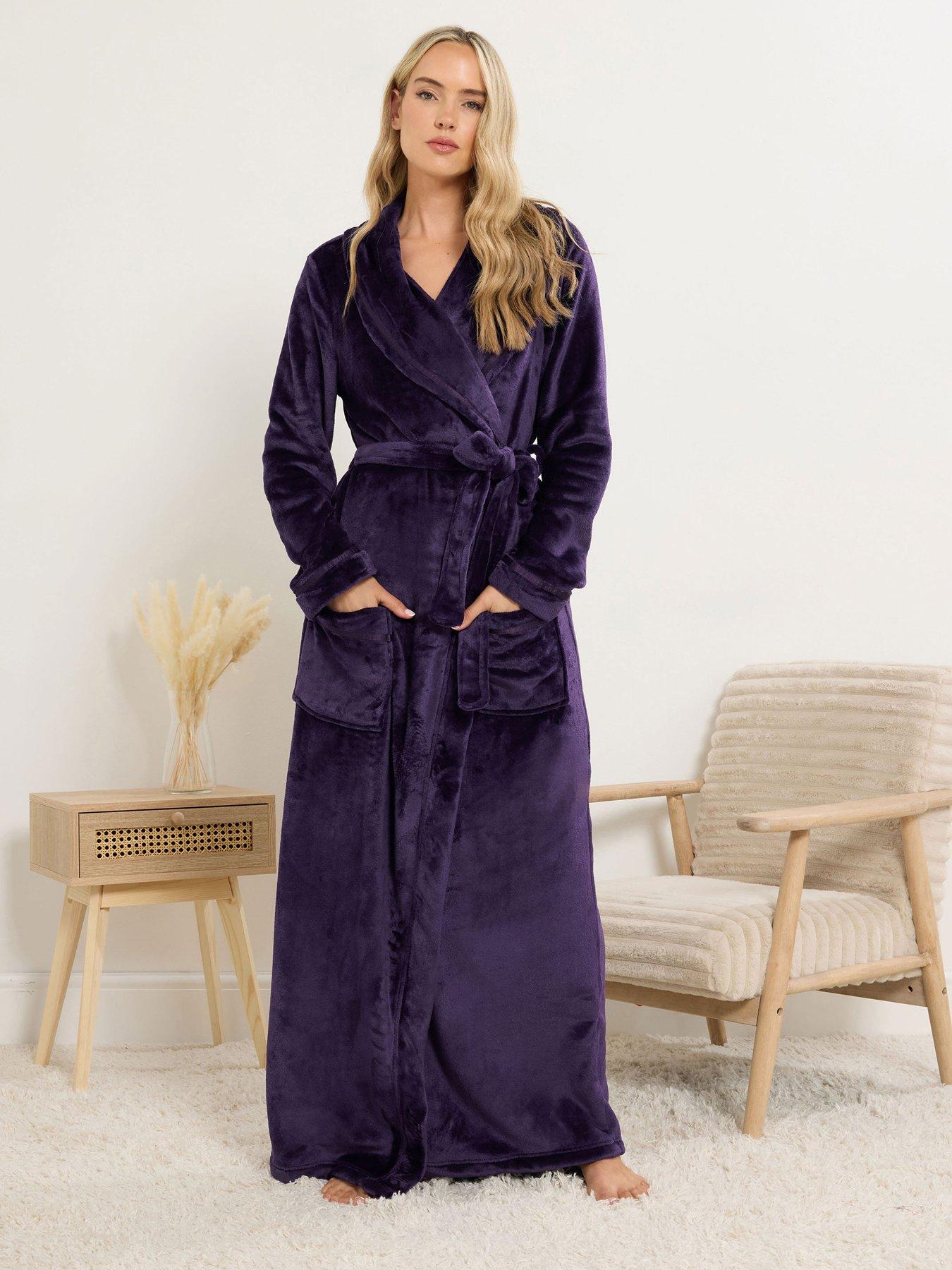Long Tall Sally Tall Ribbon Shawl Maxi Robe - Purple