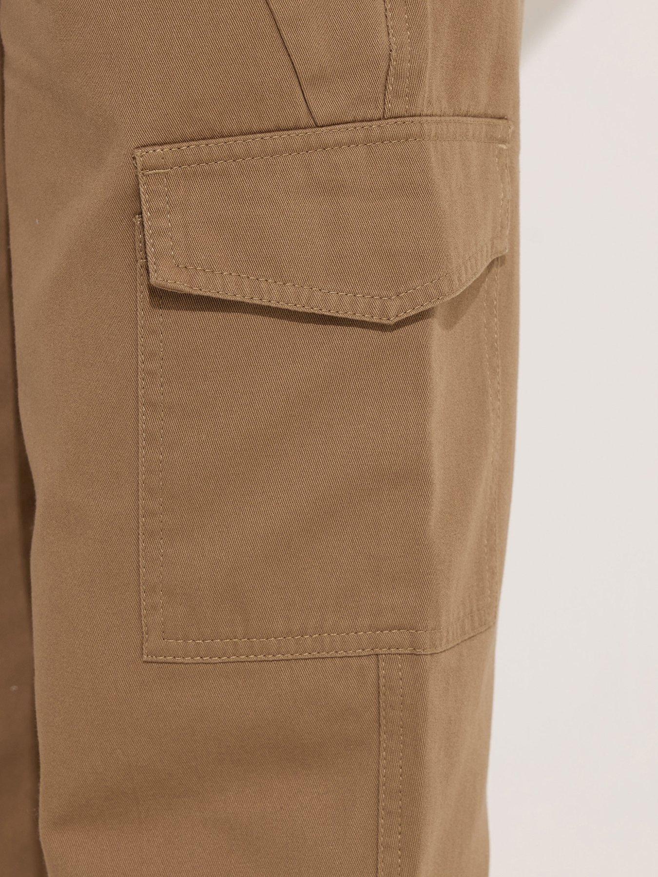 Image 4 of 5 of PixieGirl Petite Barrel Leg Cargo Trouser - Brown