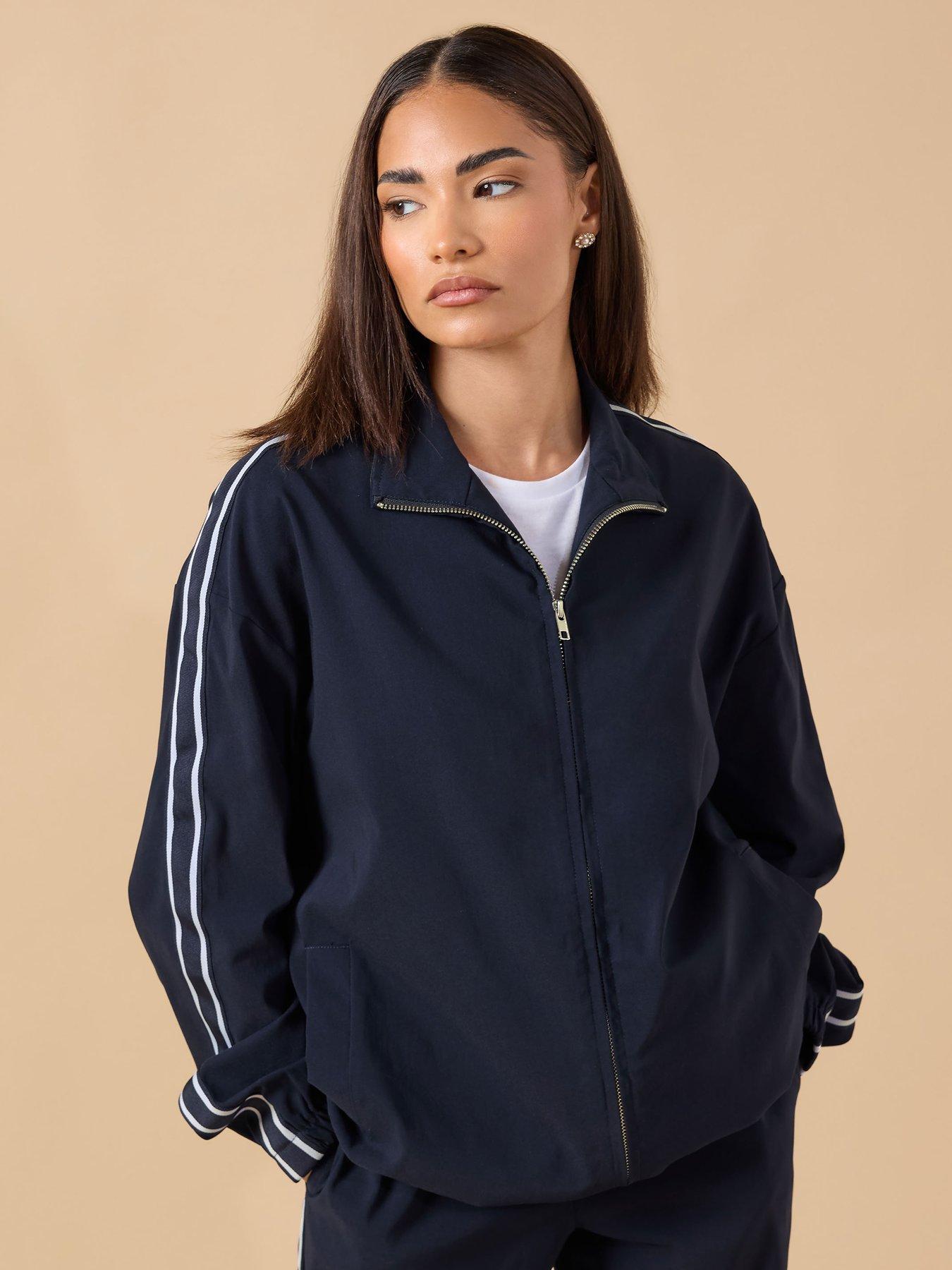 PixieGirl Petite Side Stripe Zip Thru Jacket - Blue