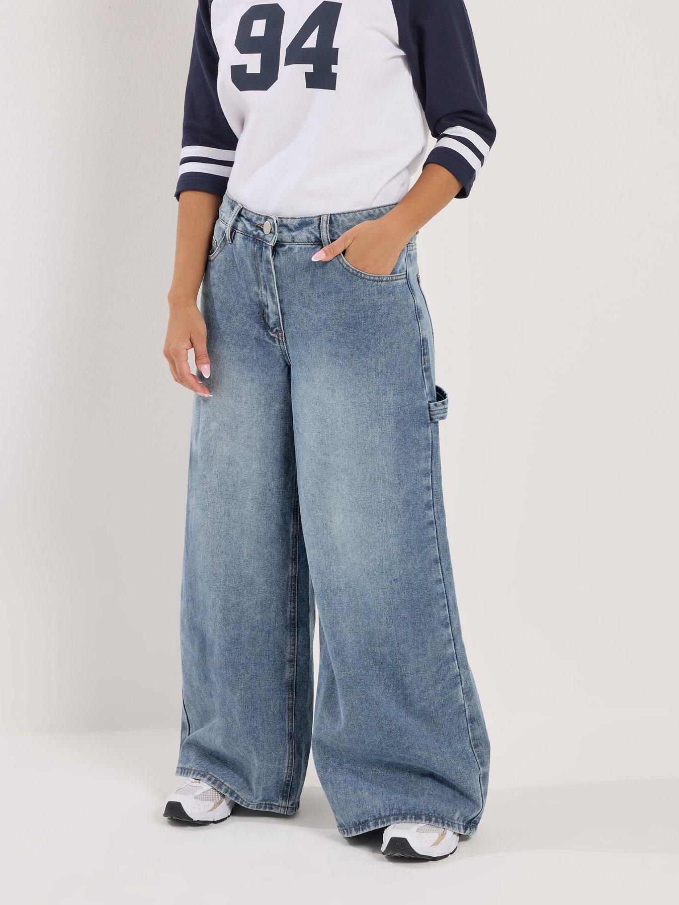 PixieGirl Petite Carpenter Wide Leg Jean
