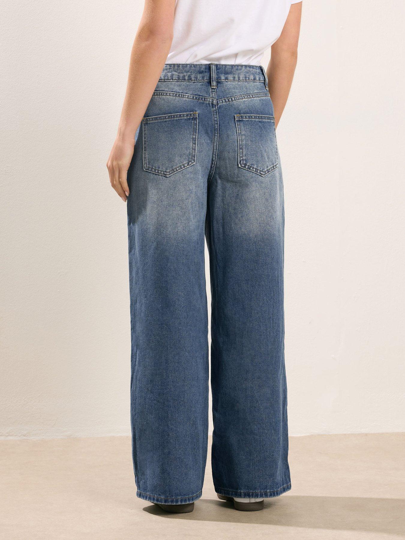 Image 2 of 4 of PixieGirl Petite Button Front Wide Leg Jean