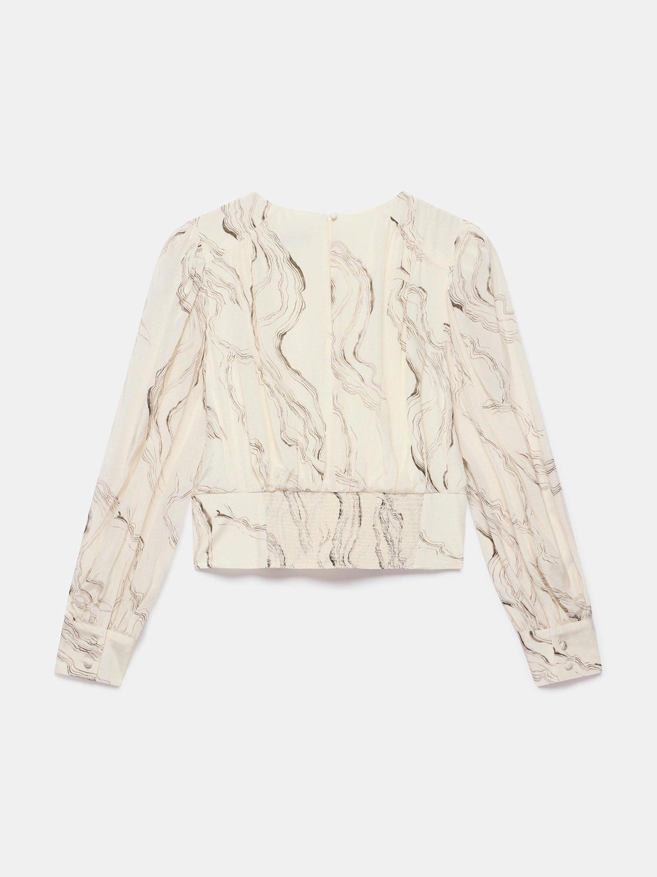 Image 6 of 6 of Mint Velvet Marble Print Blouse - Cream