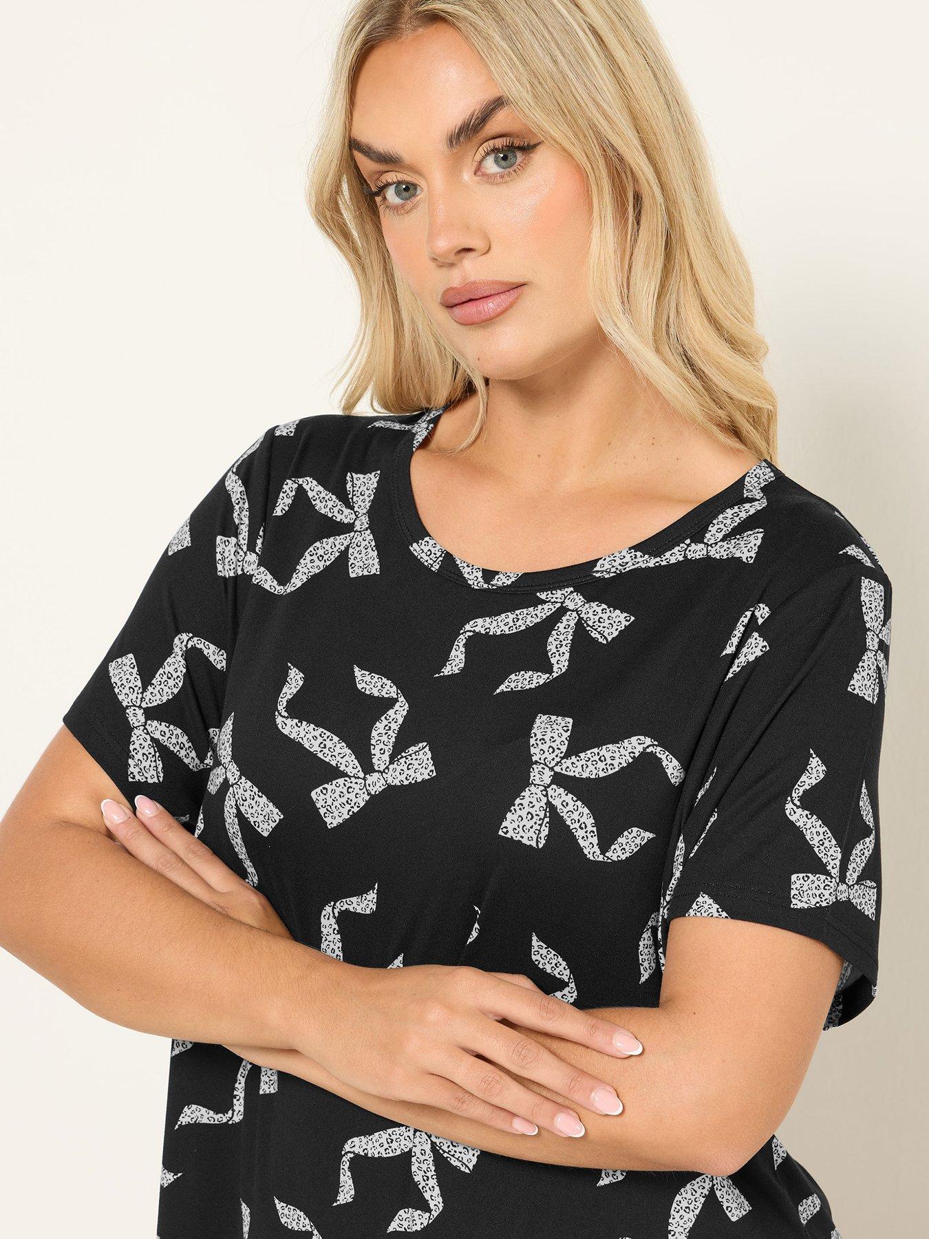 Image 4 of 4 of Yours Curve Soft Touch Nightdress - Black