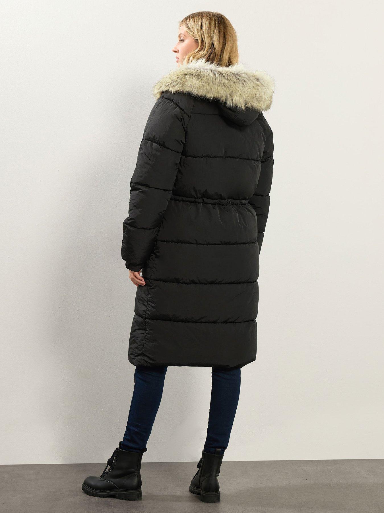 Image 2 of 4 of Long Tall Sally Padded Midi Coat - Black