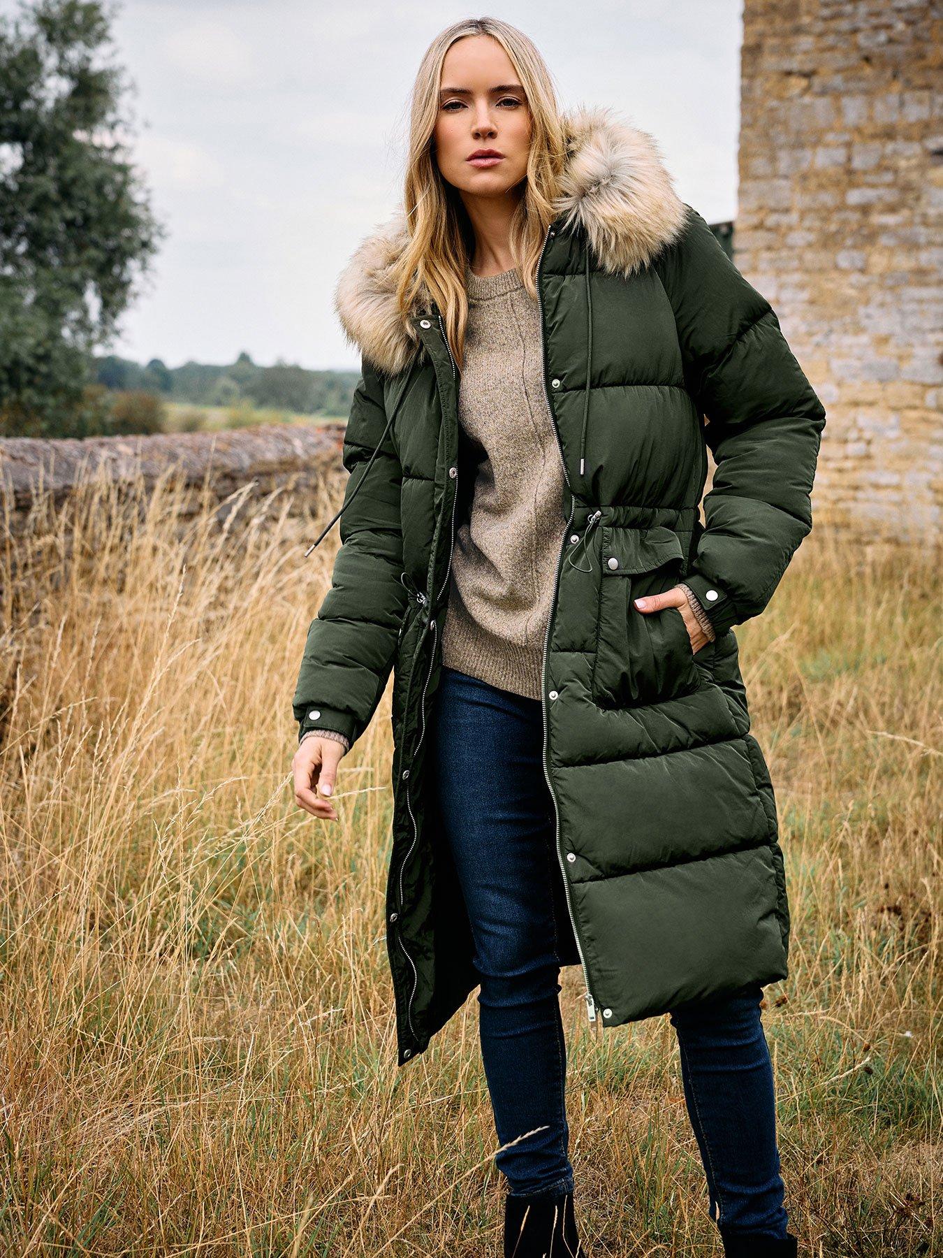 Long Tall Sally Tall Padded Midi Coat - Green
