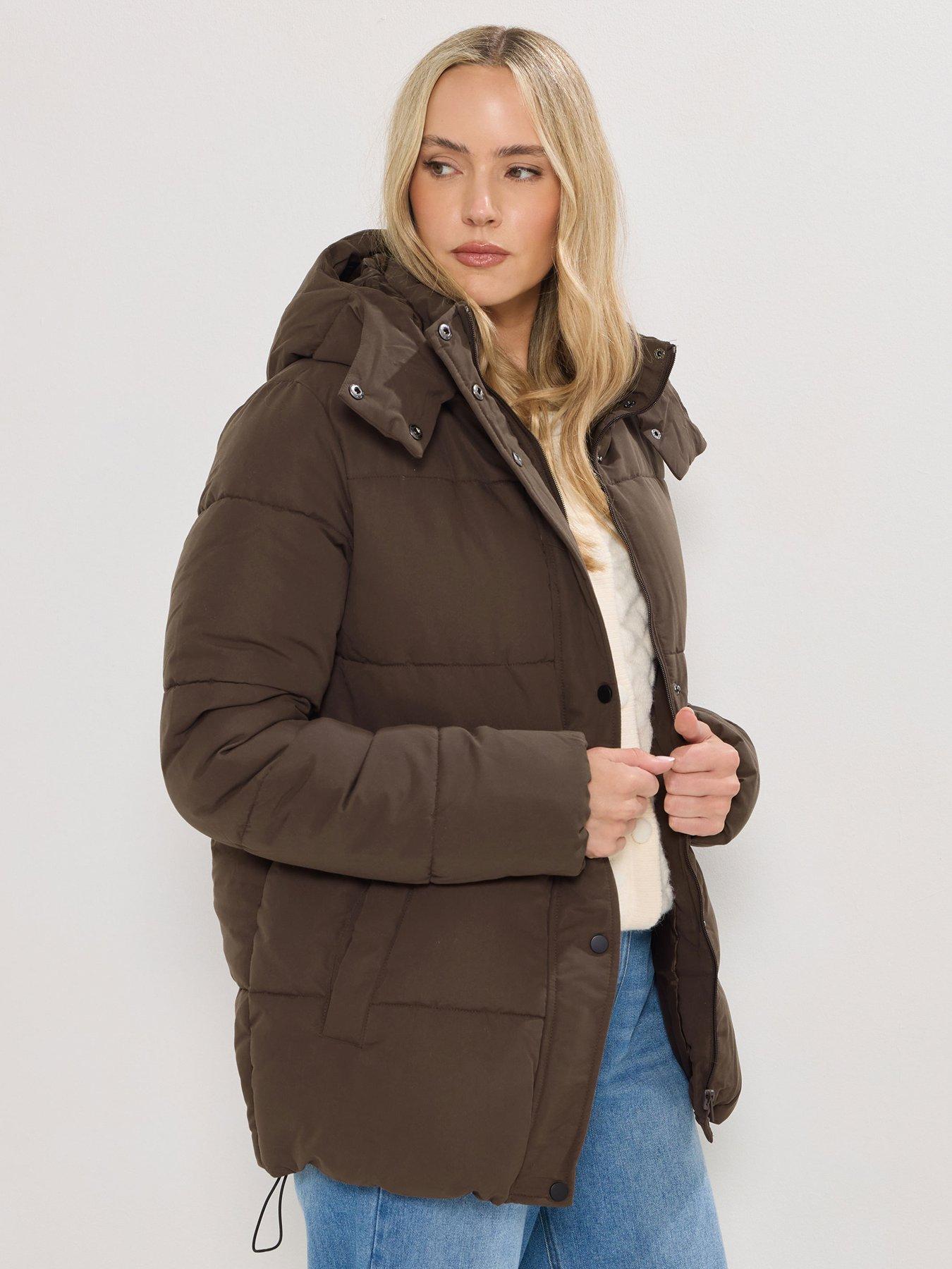 Long Tall Sally Short Padded Coat - Brown