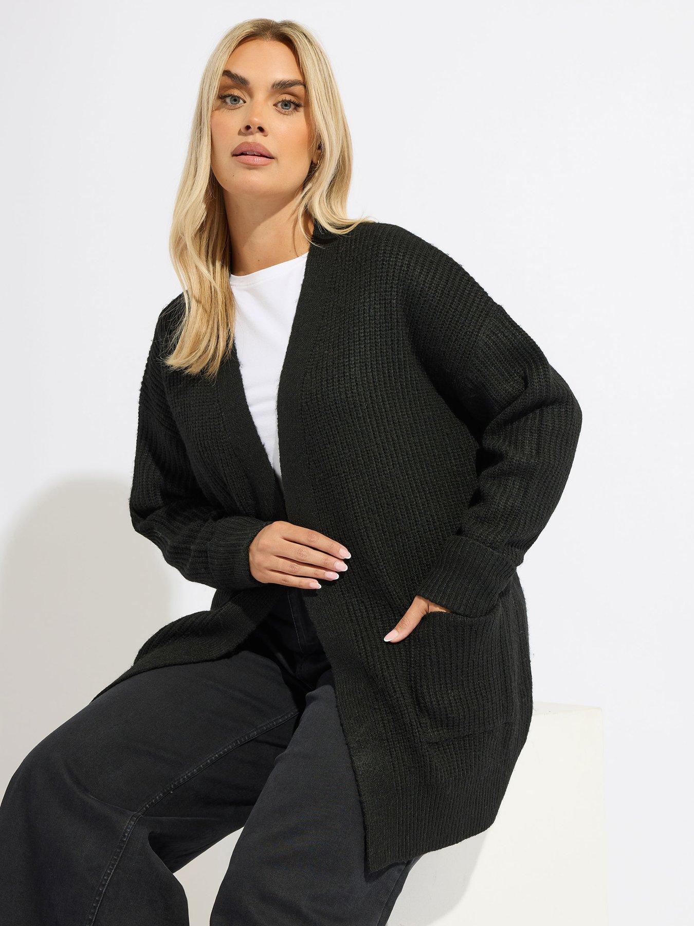 Yours Curve Soft Touch Turn Up Jumper - Black