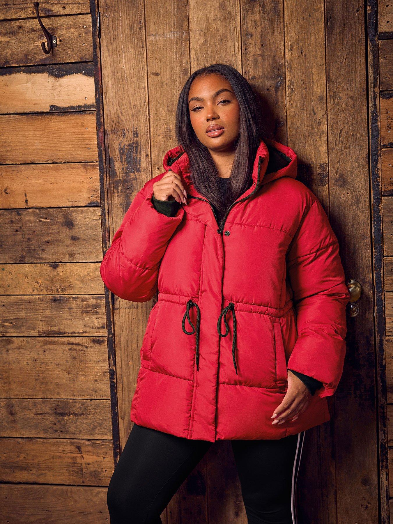 Yours Curve Padded Jacket - Red | Very