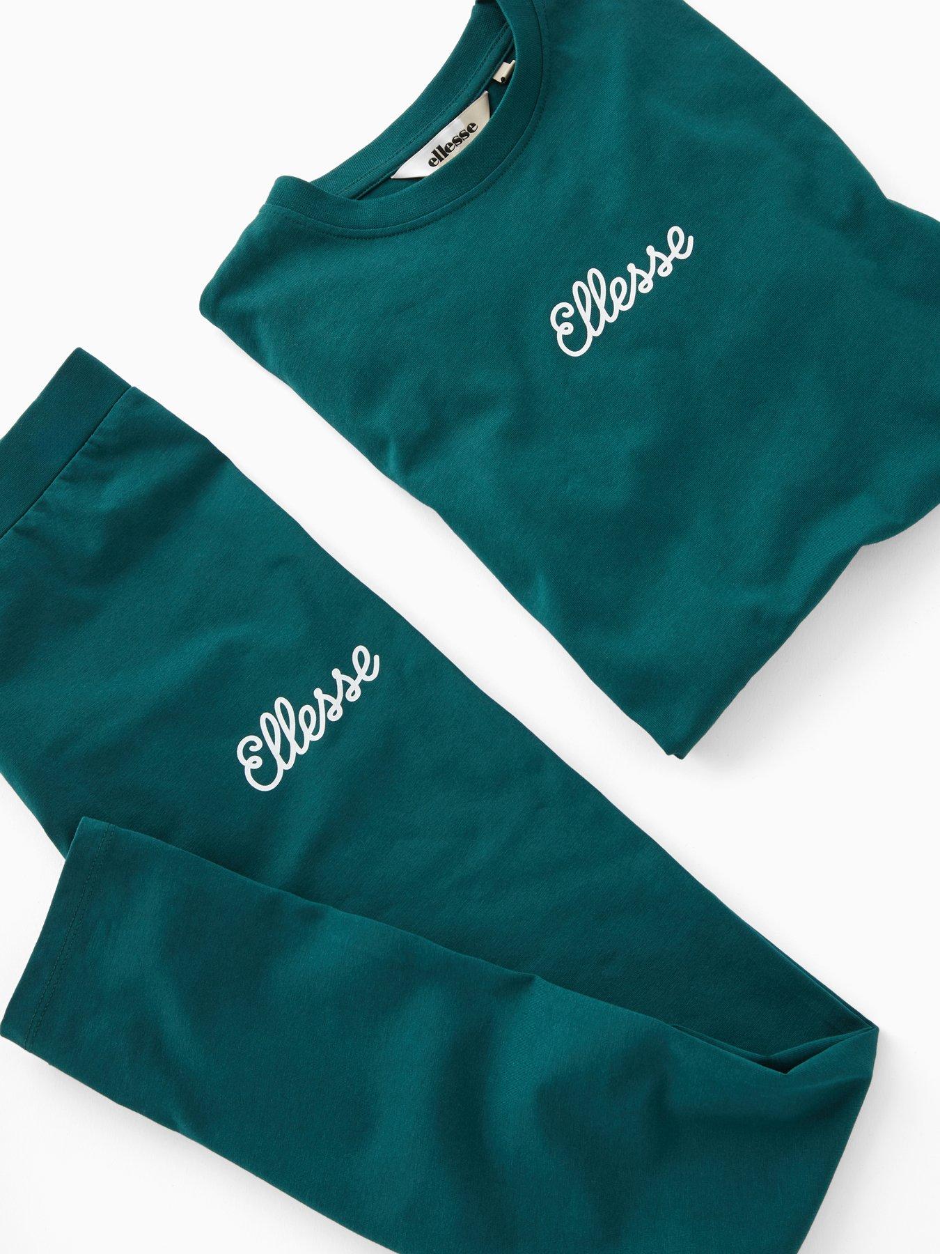 Image 4 of 4 of Ellesse Saletta T-Shirt &amp; Legging Set - Dark Green