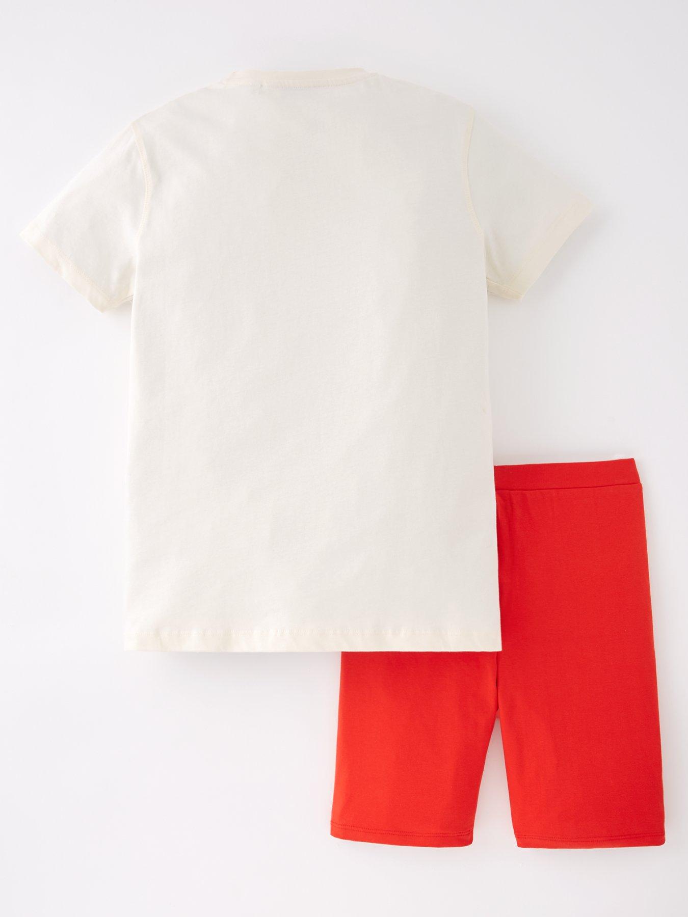 Image 2 of 4 of Ellesse Nocelle T-Shirt &amp; Short Set - Red