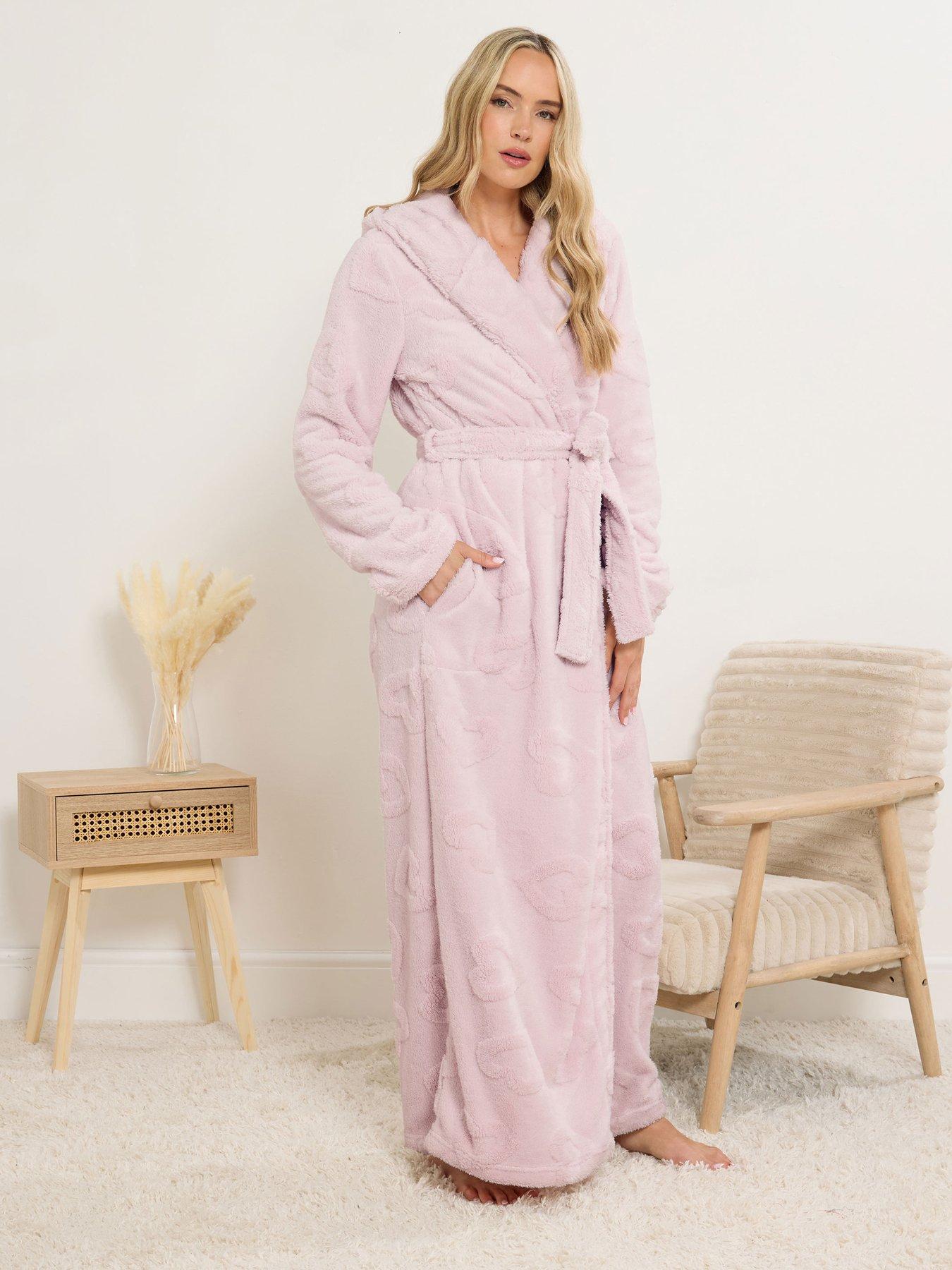 Long Tall Sally Heart Hooded Maxi Robe - Pink