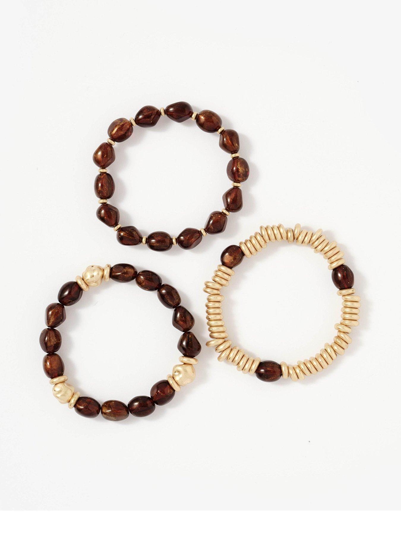 Mint Velvet Beaded Friendship Bracelet - Brown