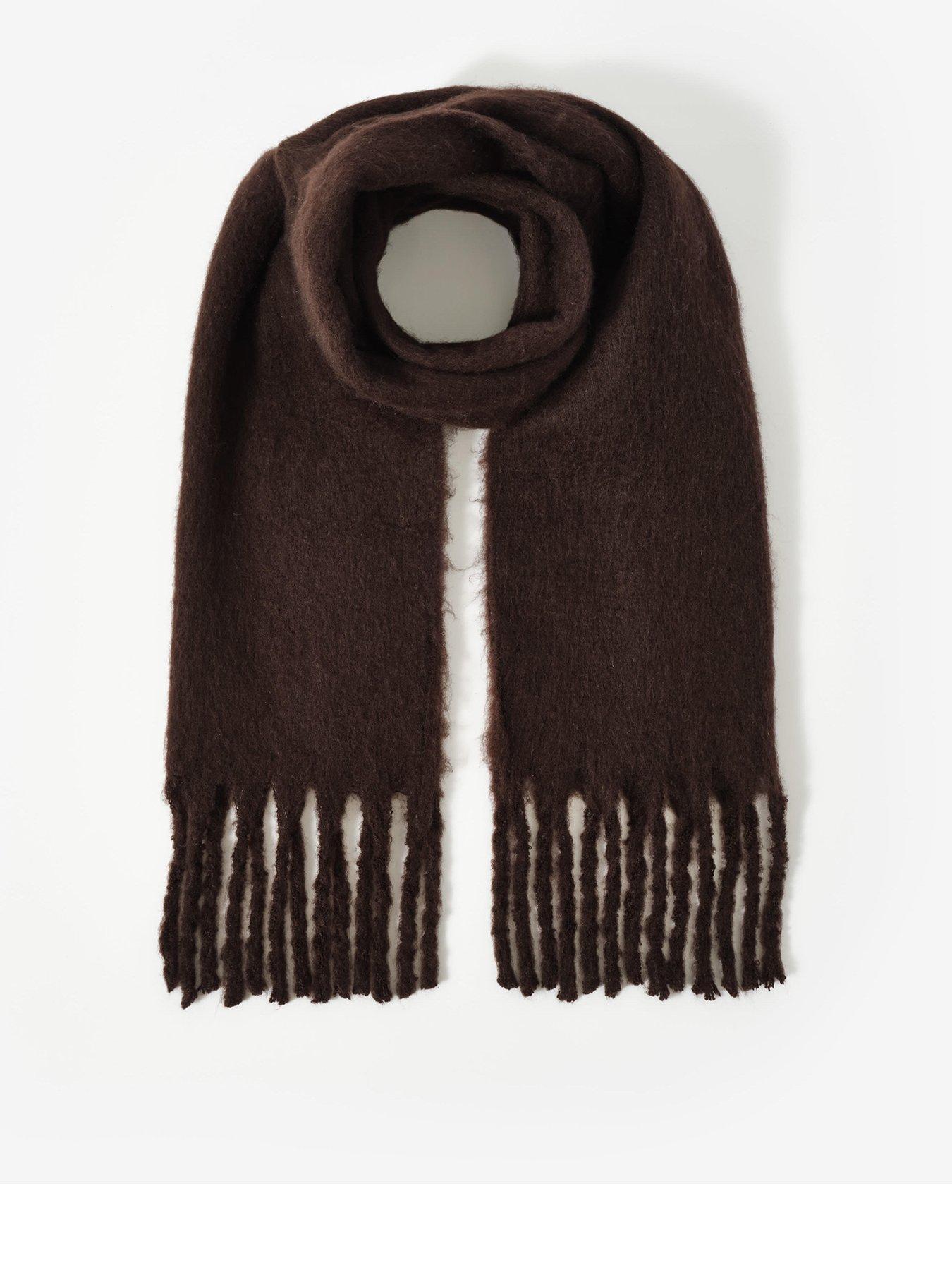 Mint Velvet Chocolate Brushed Scarf - Brown