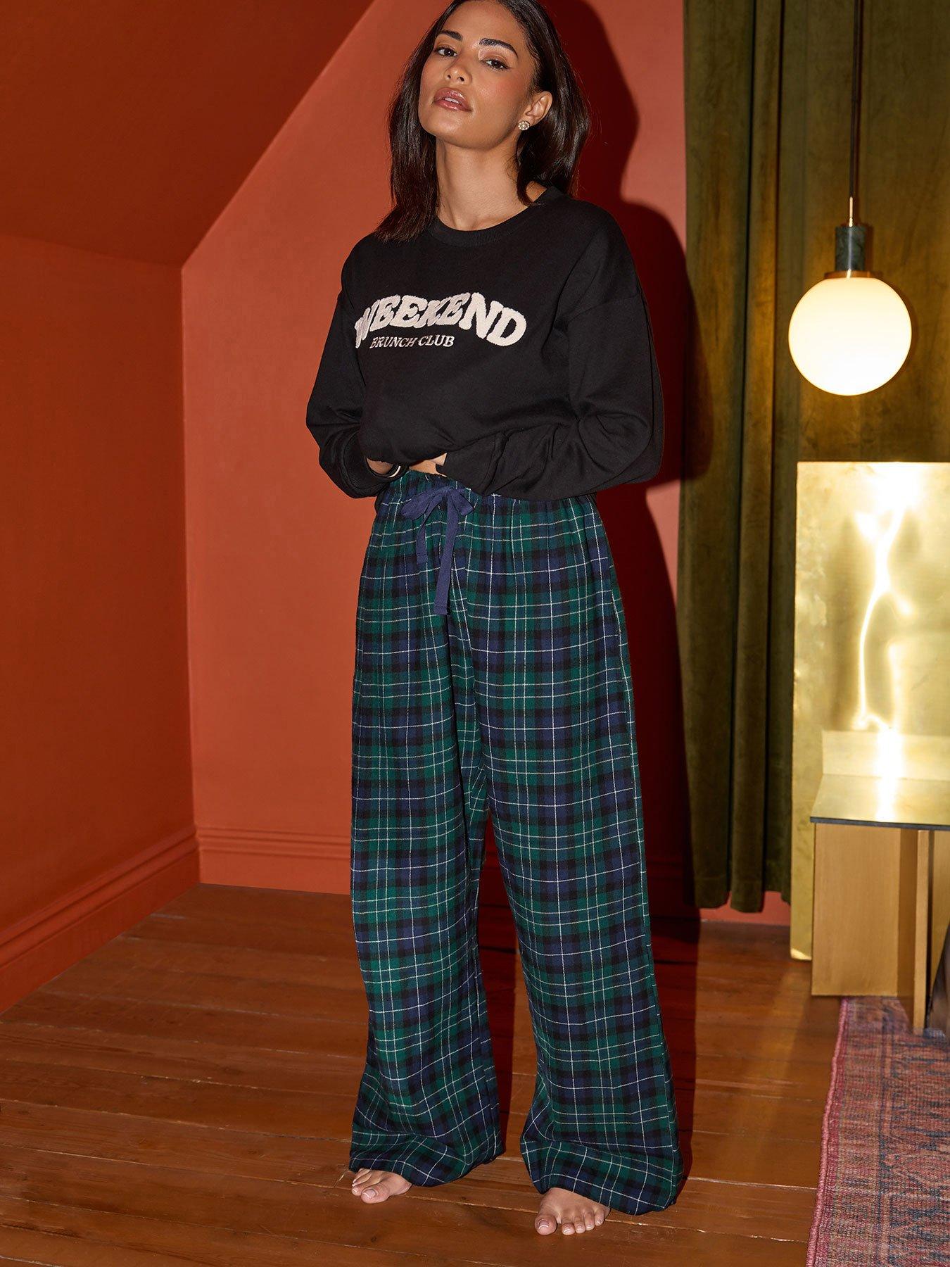 PixieGirl Petite Check Pyjama Pants - Blue