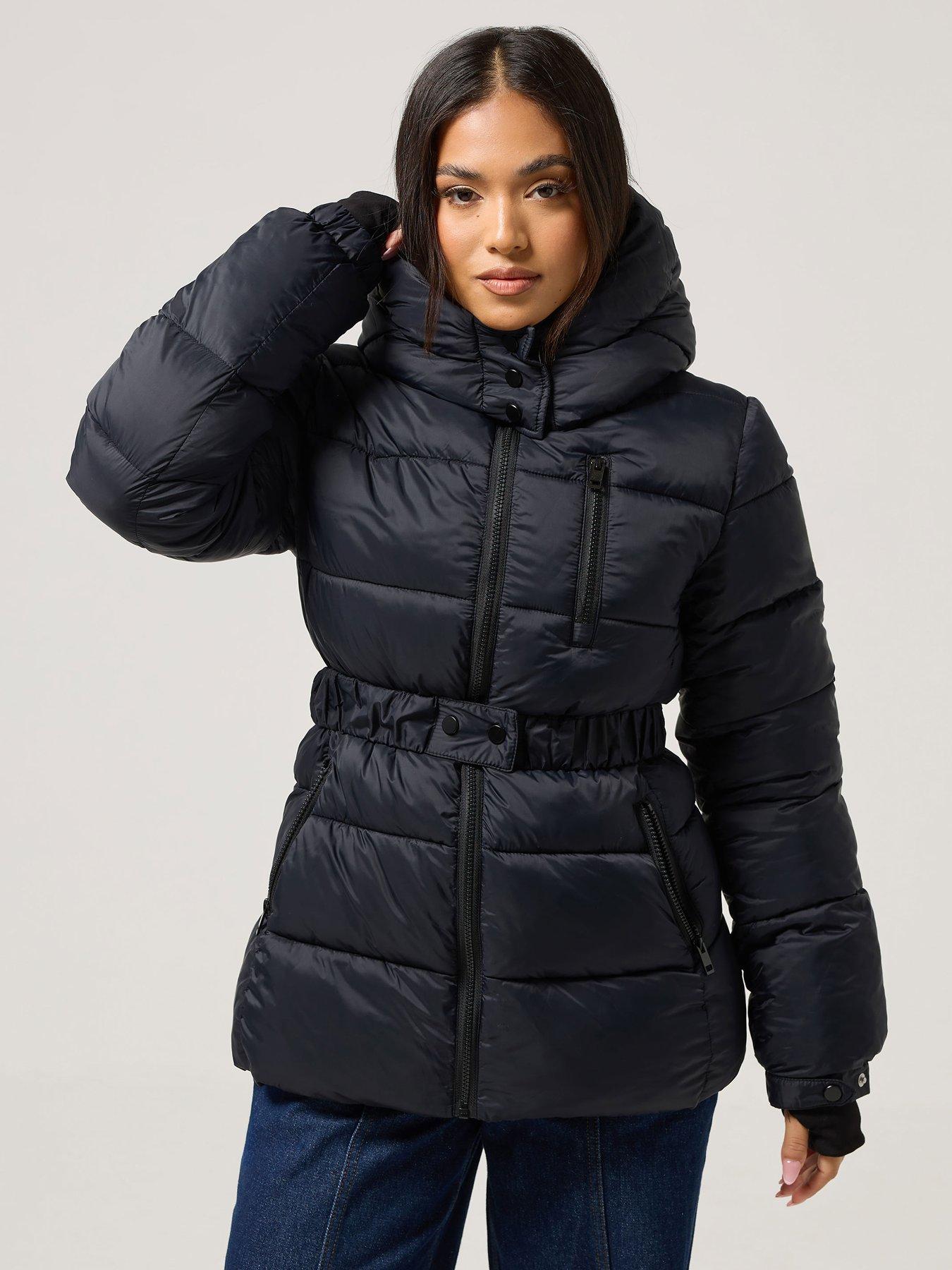 PixieGirl Petite Short Padded Ski Jacket - Black