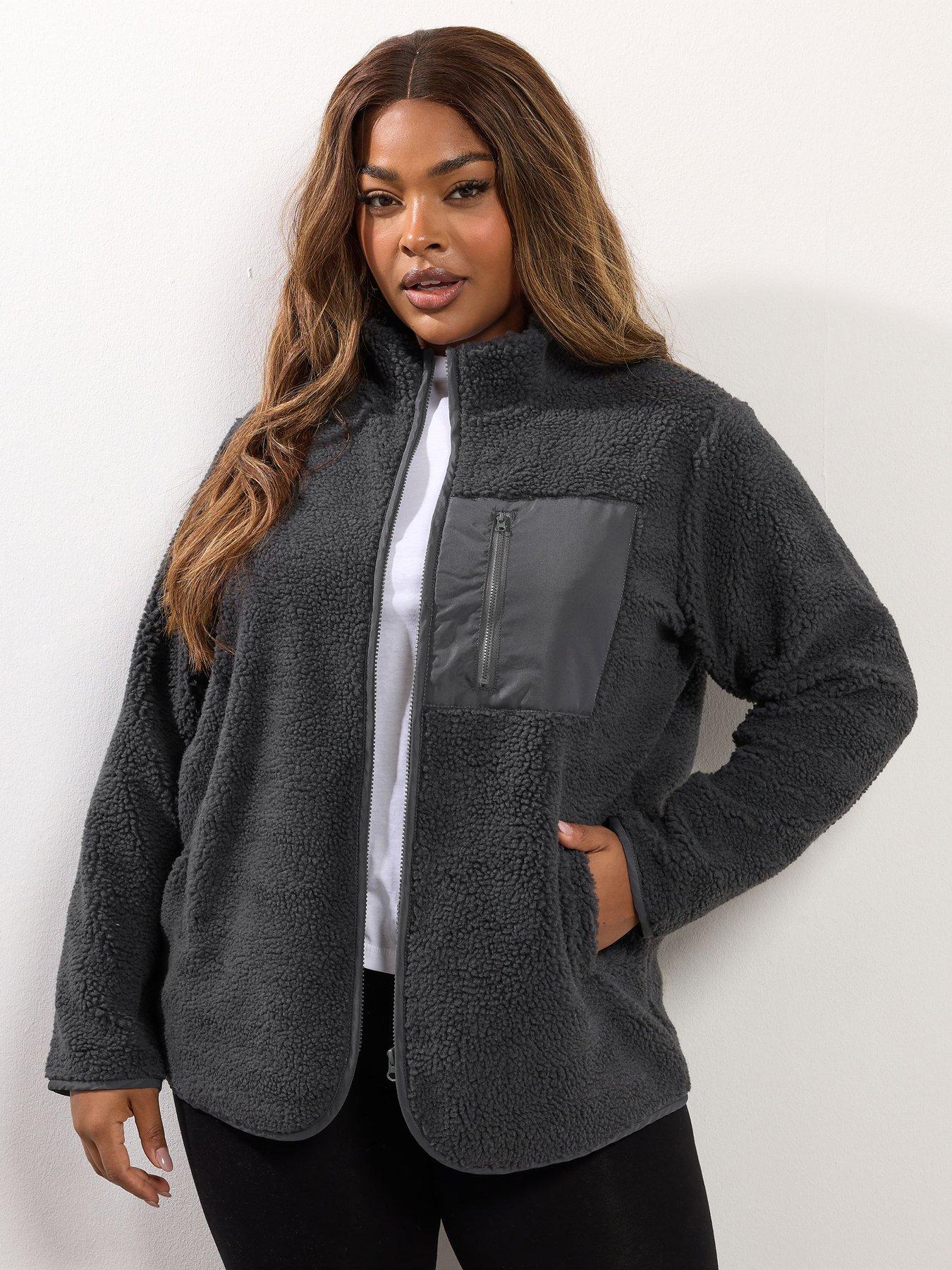undefined Curve Borg Nylon Pocket Fleece