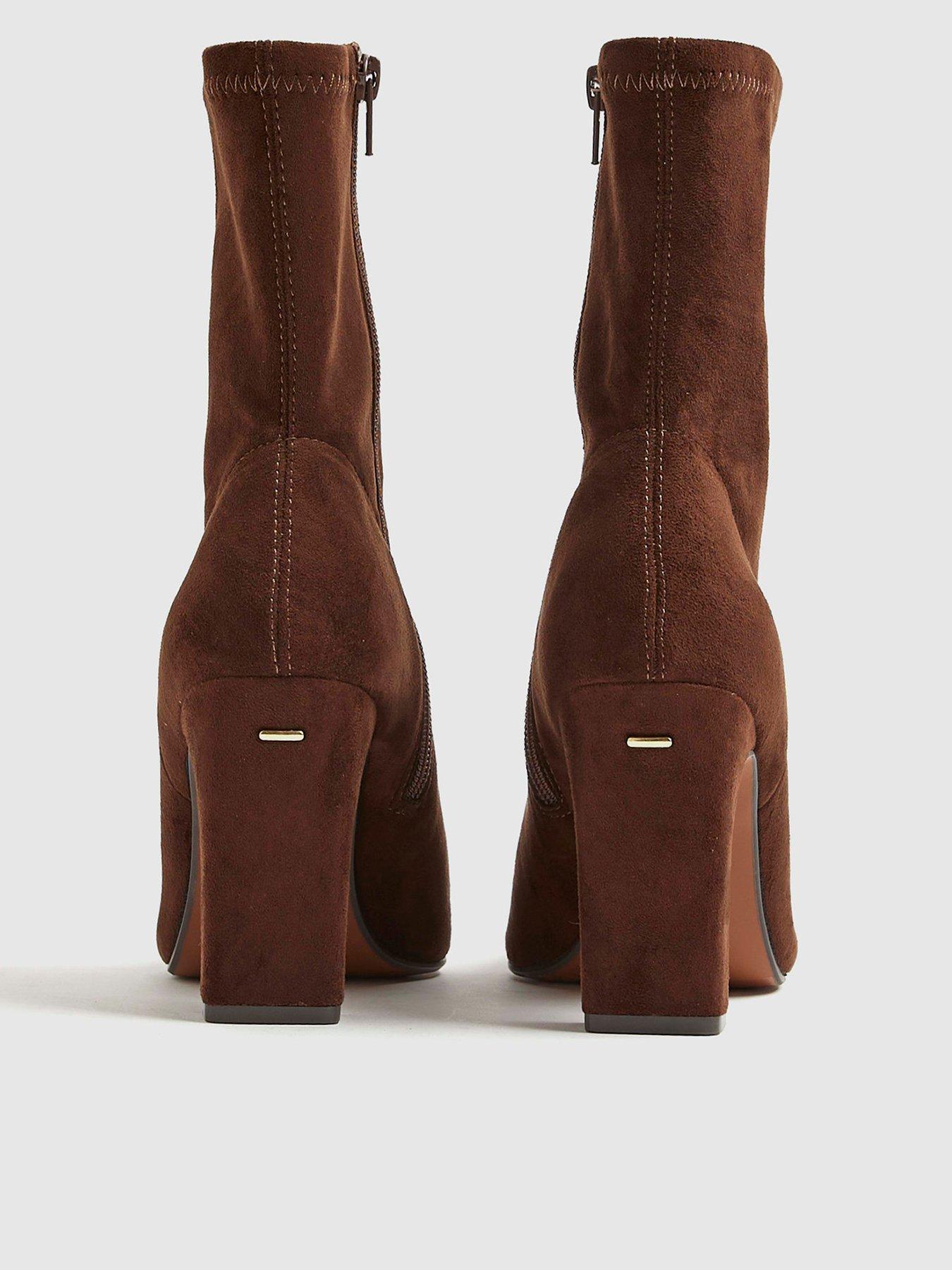 Image 4 of 6 of River Island Square Heel Stretch Boot - Brown