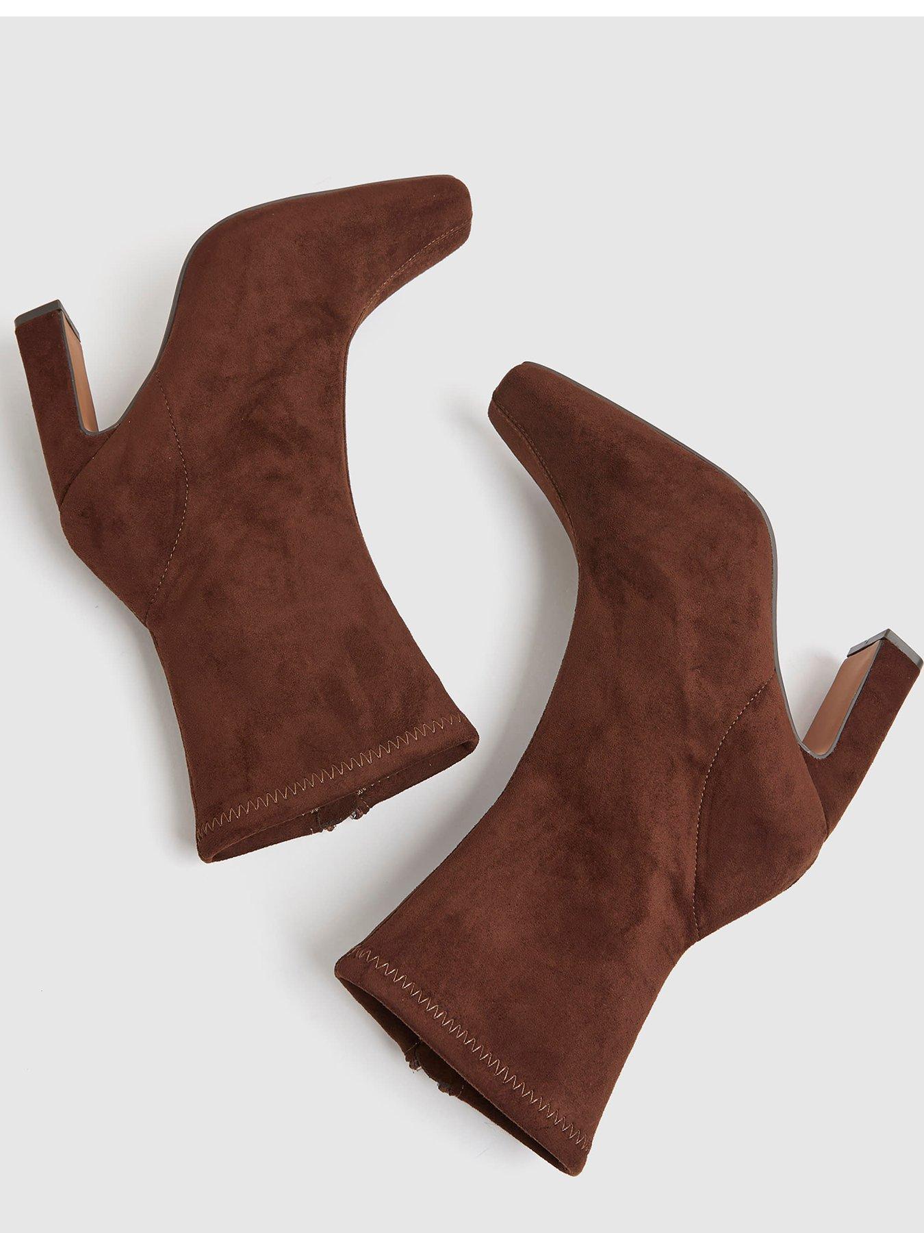 Image 5 of 6 of River Island Square Heel Stretch Boot - Brown