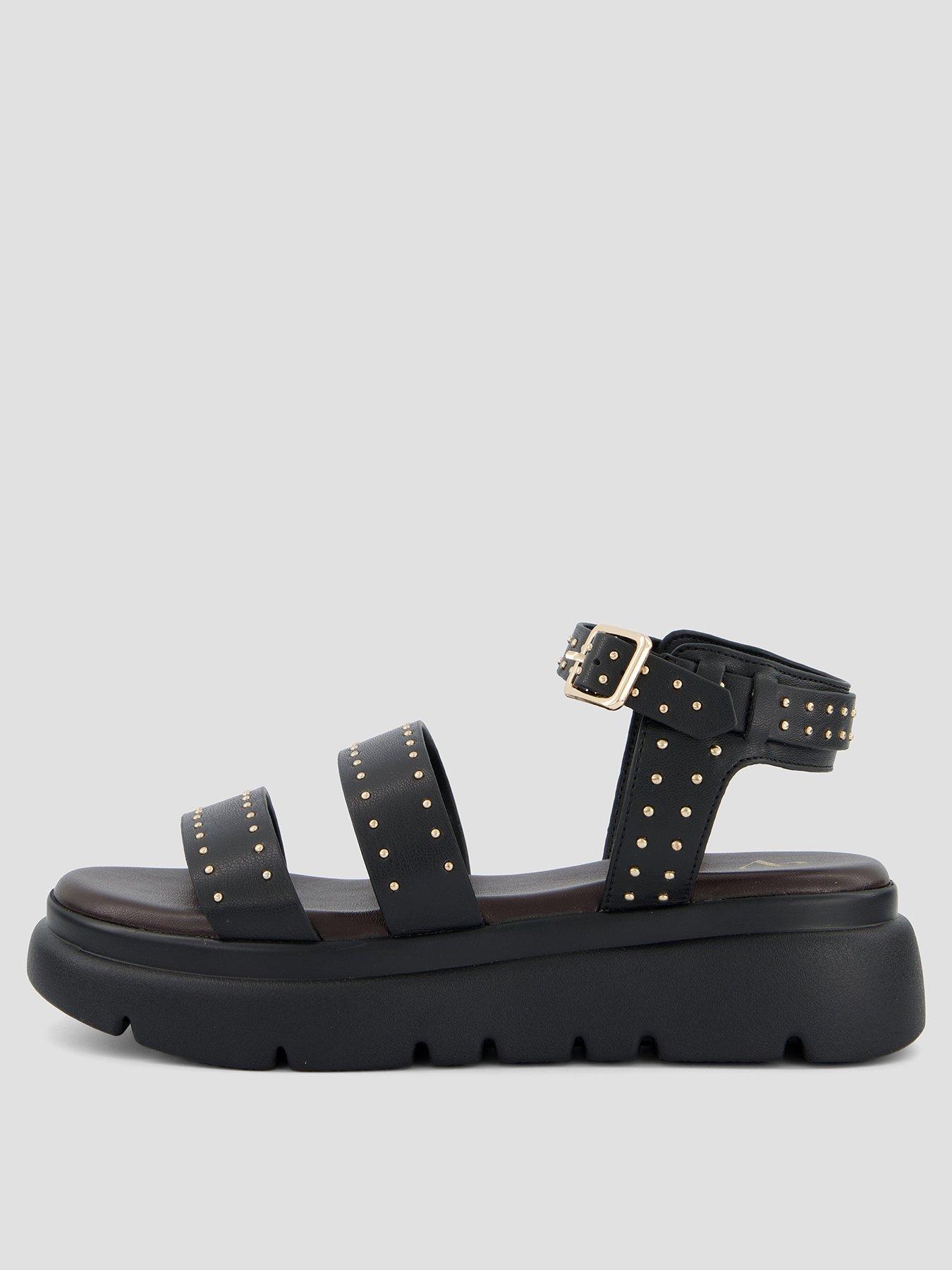 Image 2 of 7 of The Very Collection Studded Gladiator Chunky Sandal - Black