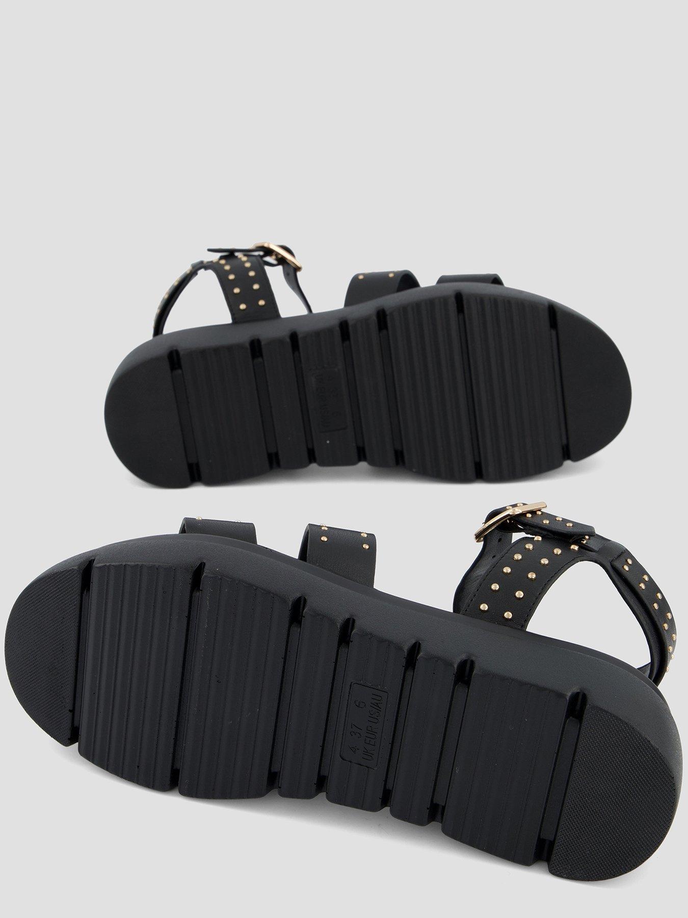 Image 4 of 7 of The Very Collection Studded Gladiator Chunky Sandal - Black