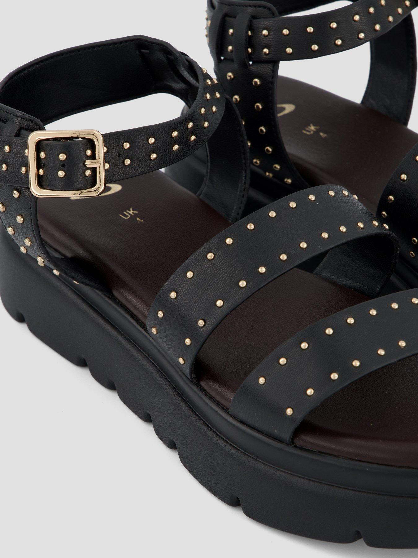 Image 5 of 7 of The Very Collection Studded Gladiator Chunky Sandal - Black