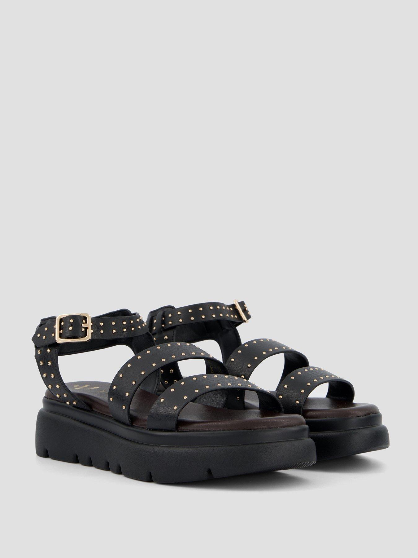 Image 6 of 7 of The Very Collection Studded Gladiator Chunky Sandal - Black