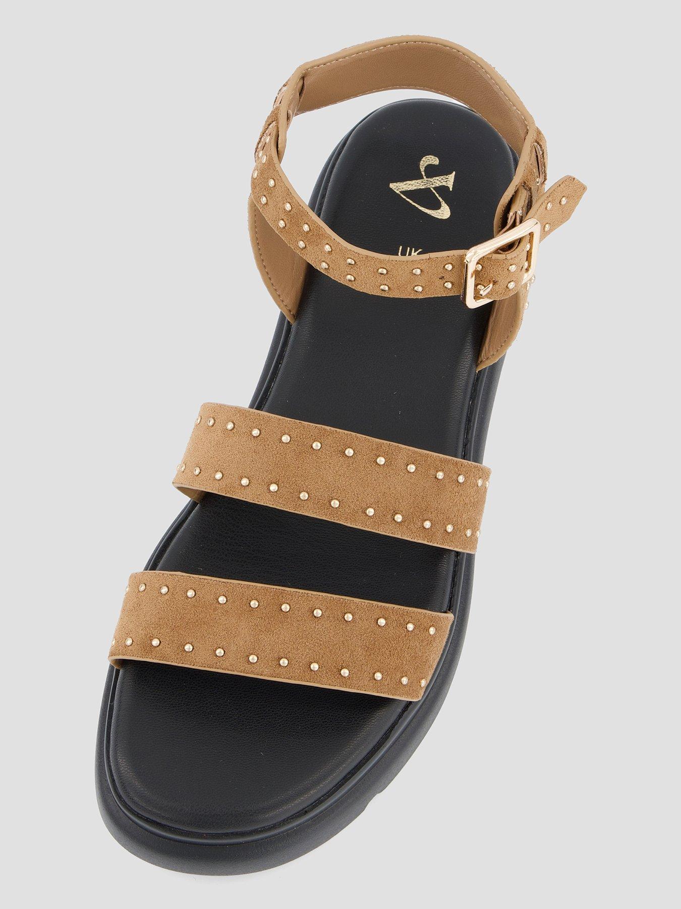 Image 3 of 6 of The Very Collection Studded Gladiator Chunky Sandal - Brown