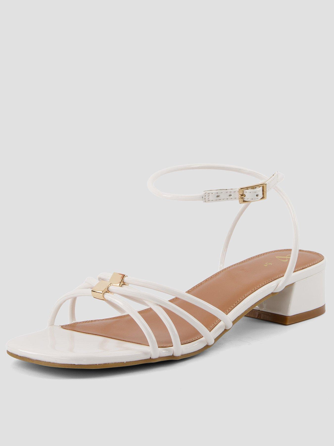 Image 1 of 5 of The Very Collection Stappy Block Heel Sandal - White