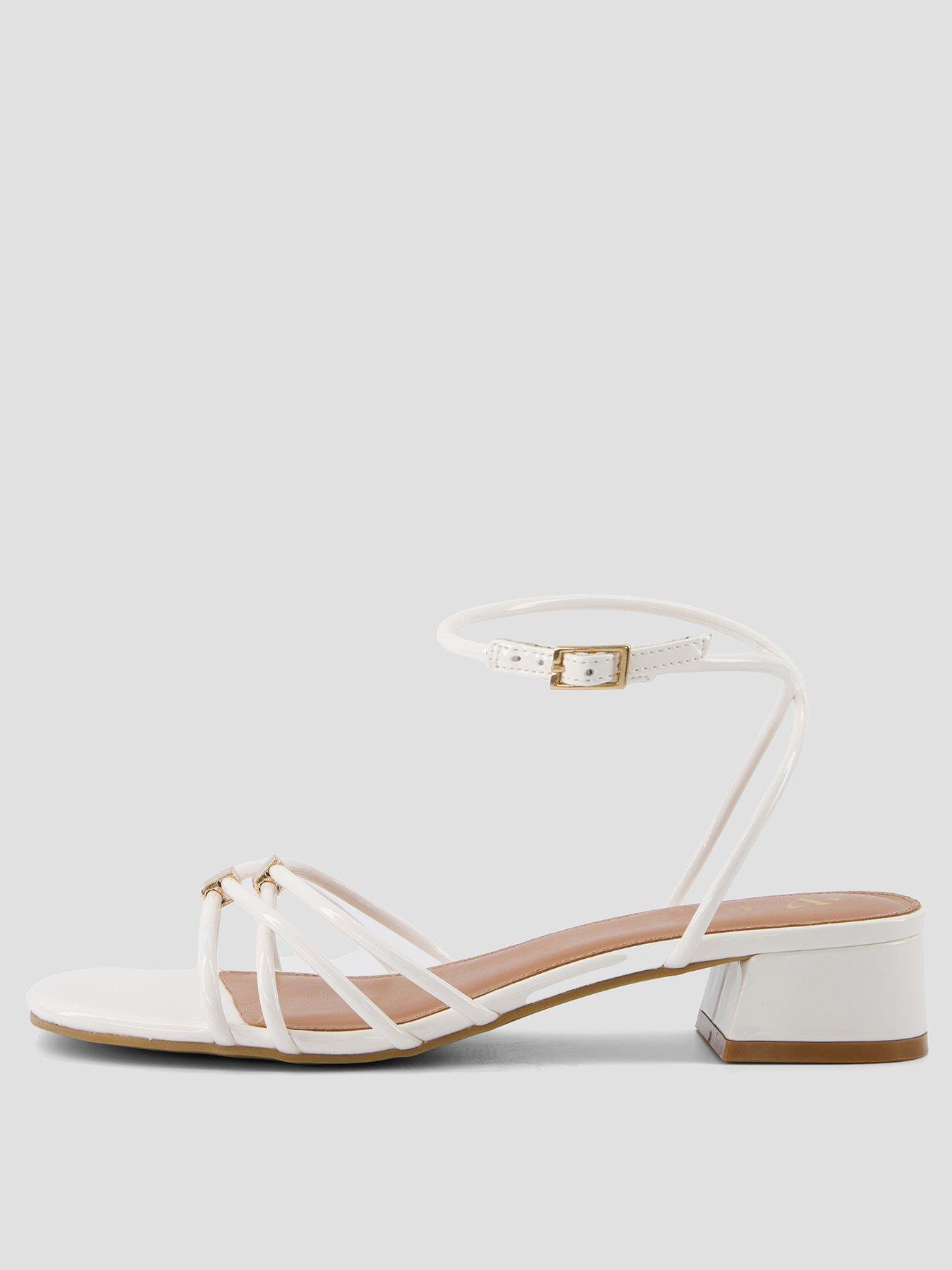 Image 2 of 5 of The Very Collection Stappy Block Heel Sandal - White