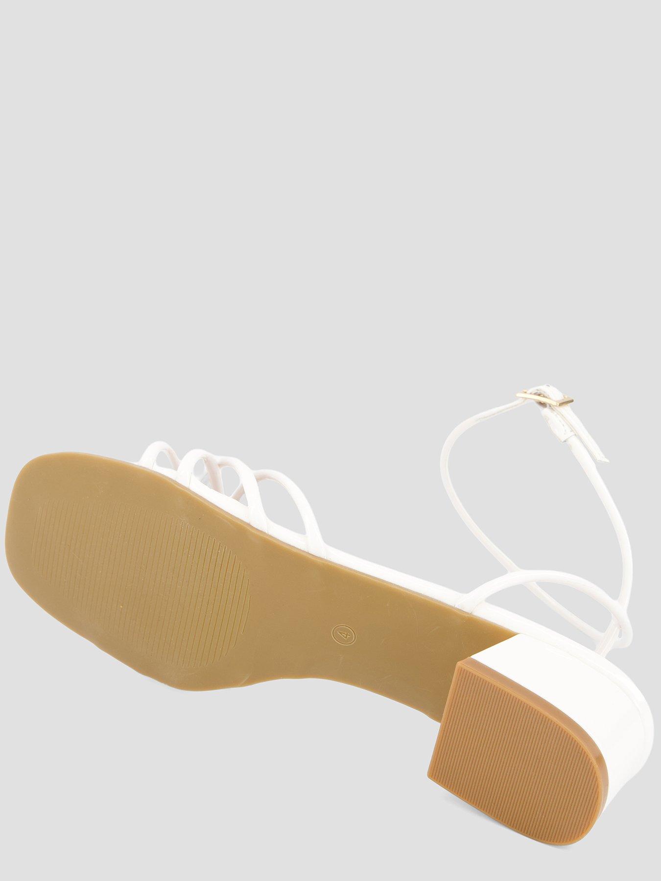 Image 4 of 5 of The Very Collection Stappy Block Heel Sandal - White