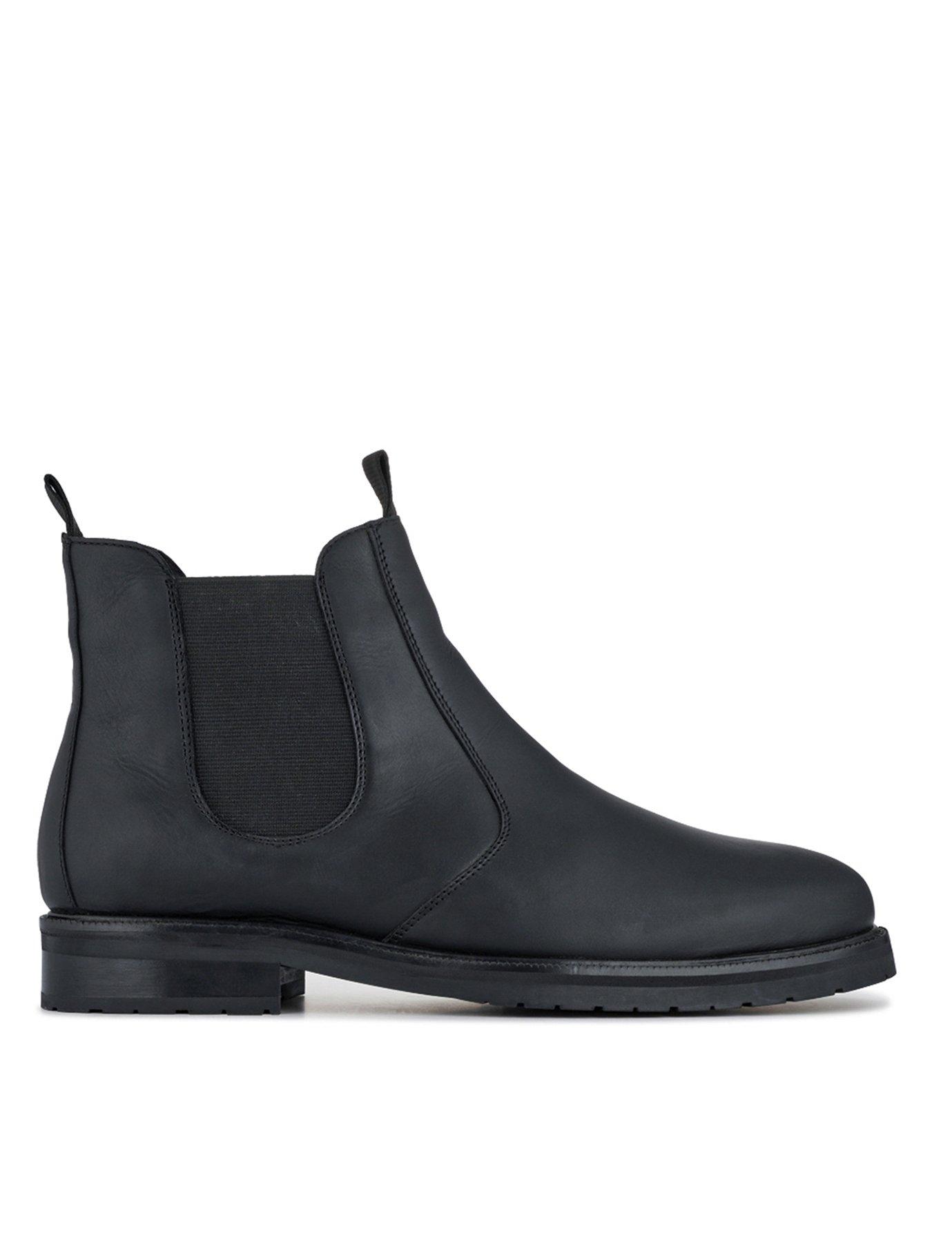 Jones Bootmaker Emile Wide Fit Leather Slip On Boot - Black