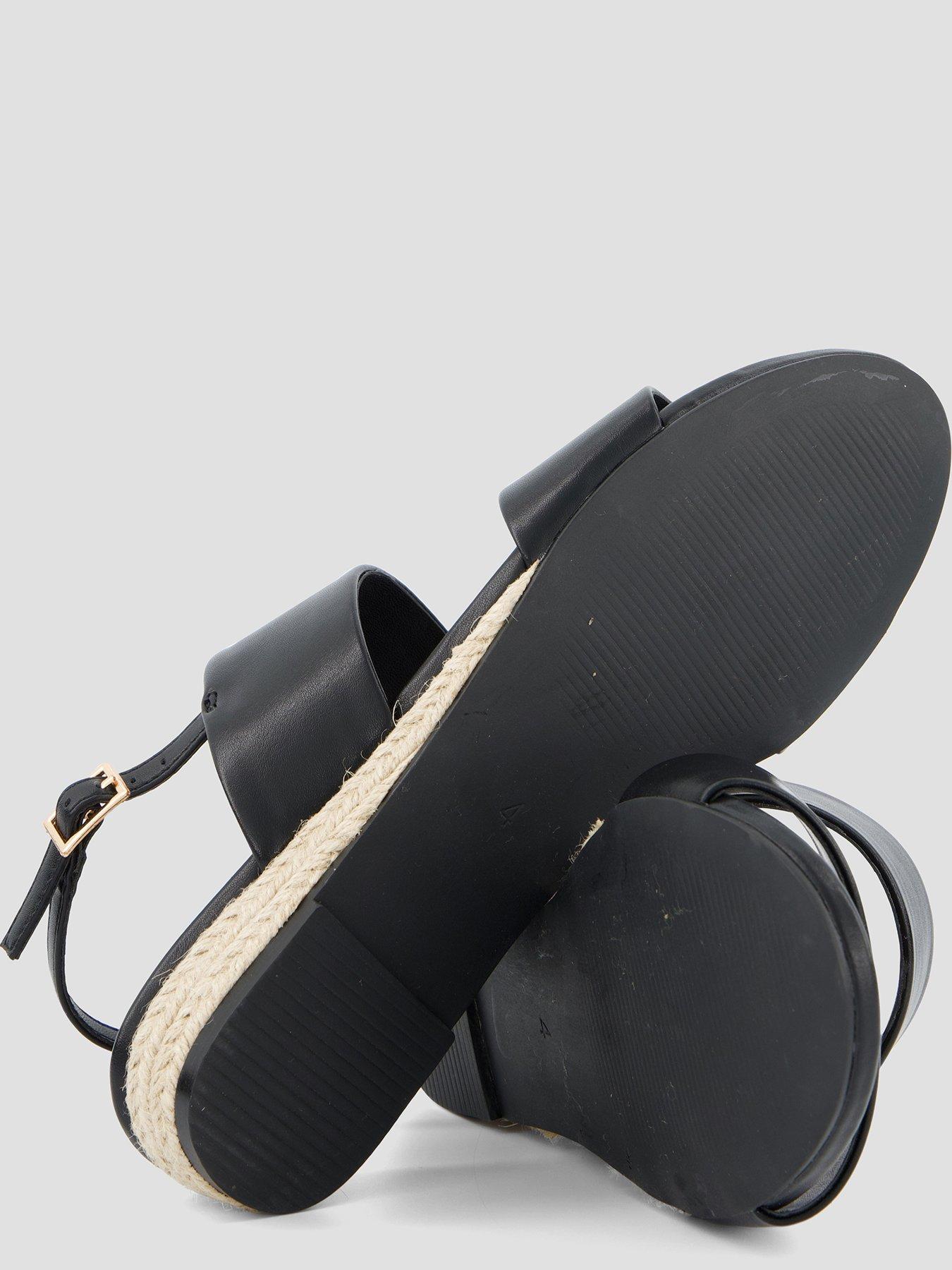 Image 4 of 7 of The Very Collection Low Strappy Wedge Sandal - Black