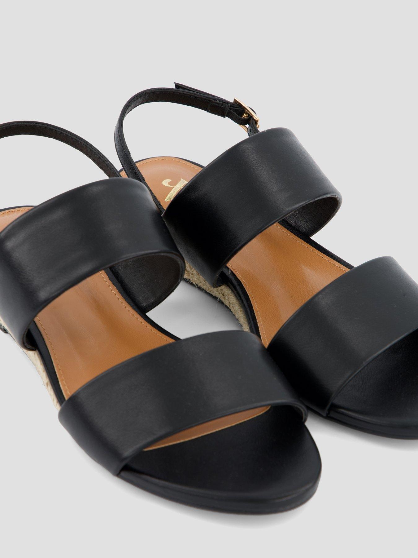 Image 5 of 7 of The Very Collection Low Strappy Wedge Sandal - Black